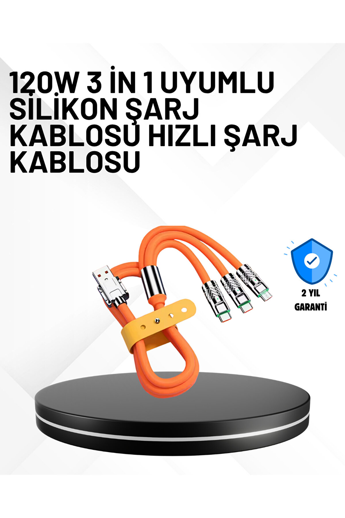 bi seyyar 3’ü 1 Arada Kablo – 120W Hızlı Şarj ve Veri Aktarımı Özellikli