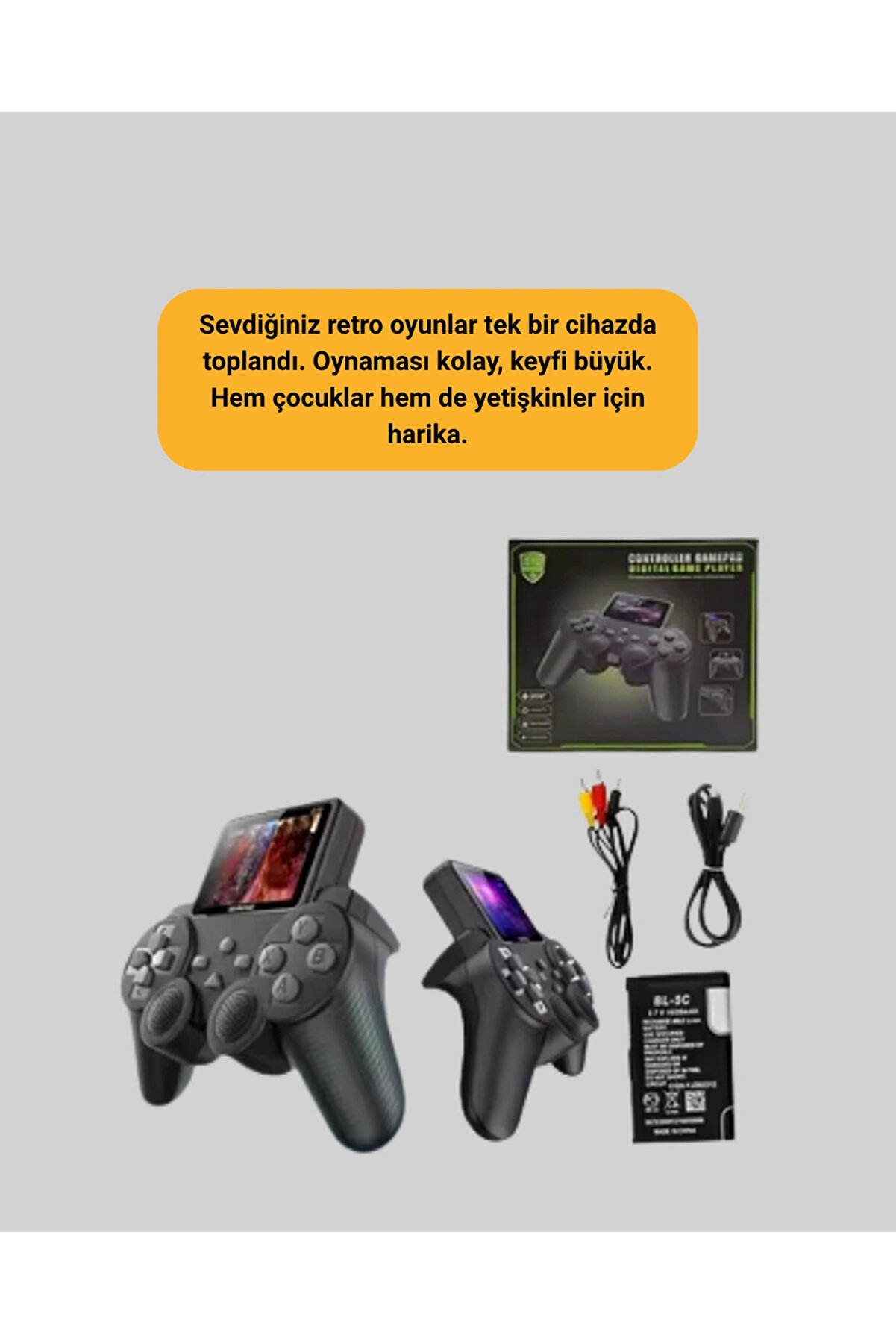 2.4 İnç Ekranlı 500 Oyunlu Taşınabi̇li̇r Retro Oyun Konsolu, Şarjlı El Ti̇pi̇ Mi̇ni̇