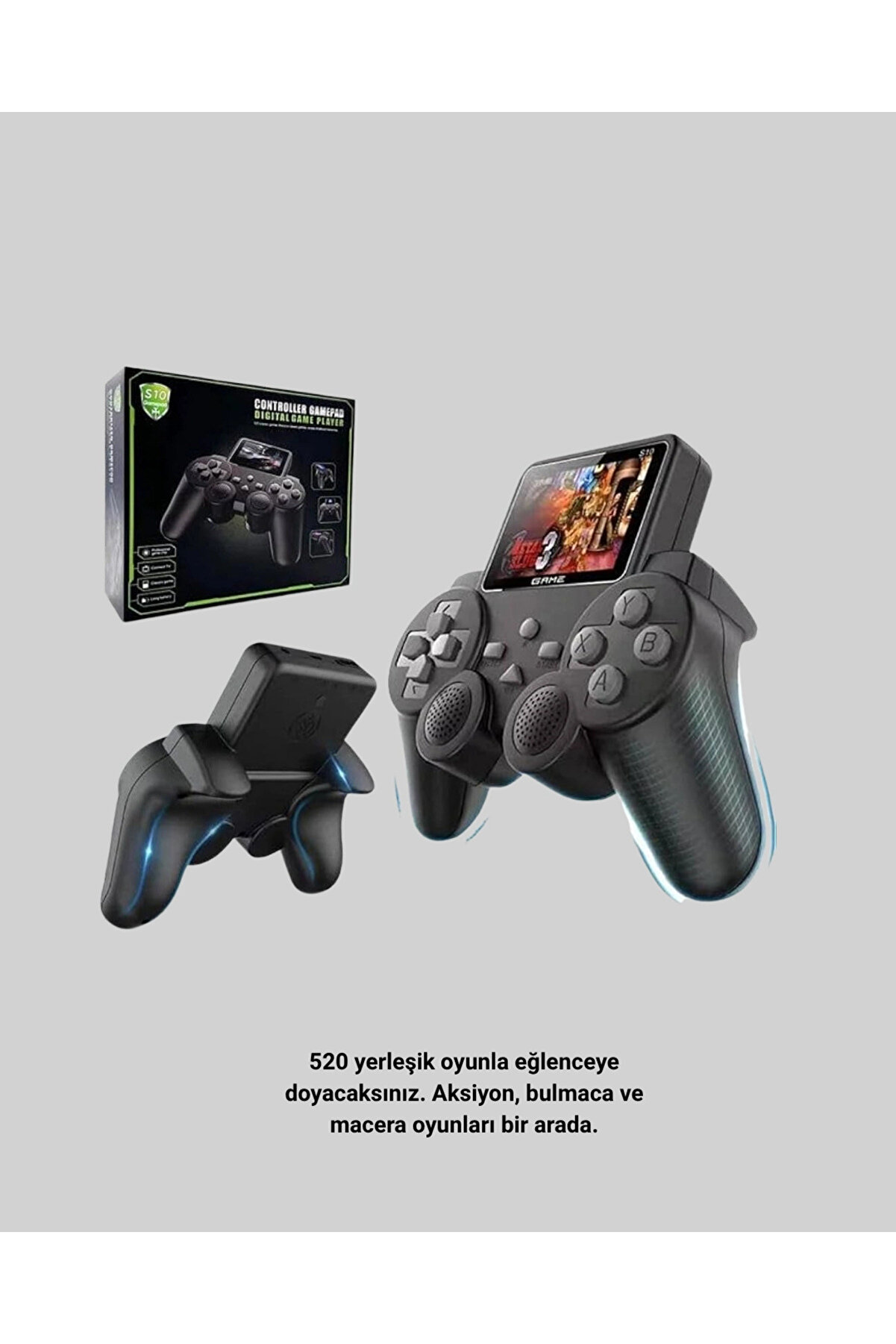 2.4 İnç Ekranlı 500 Oyunlu Taşınabi̇li̇r Retro Oyun Konsolu, Şarjlı El Ti̇pi̇ Mi̇ni̇