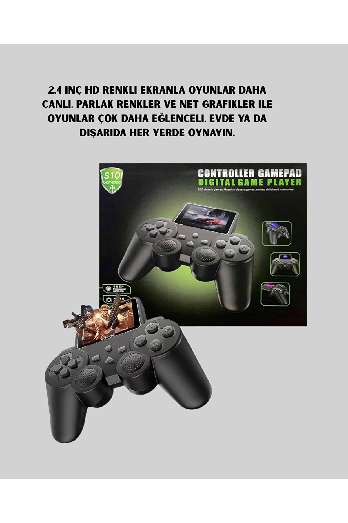 2.4 İnç Ekranlı 500 Oyunlu Taşınabi̇li̇r Retro Oyun Konsolu, Şarjlı El Ti̇pi̇ Mi̇ni̇