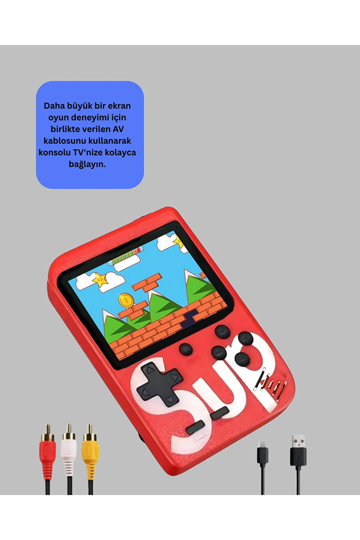 Tv Çıkışlı Mi̇ni̇ Retro El Konsolu 400 Oyunlu
