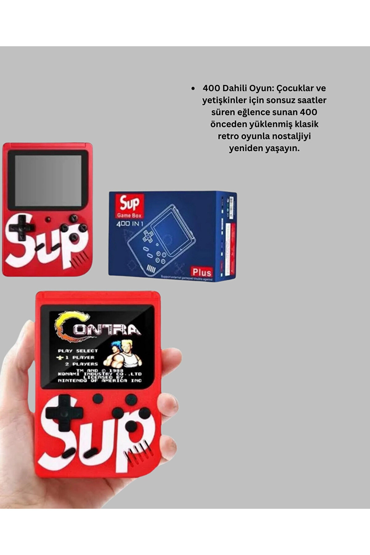 Tv Çıkışlı Mi̇ni̇ Retro El Konsolu 400 Oyunlu