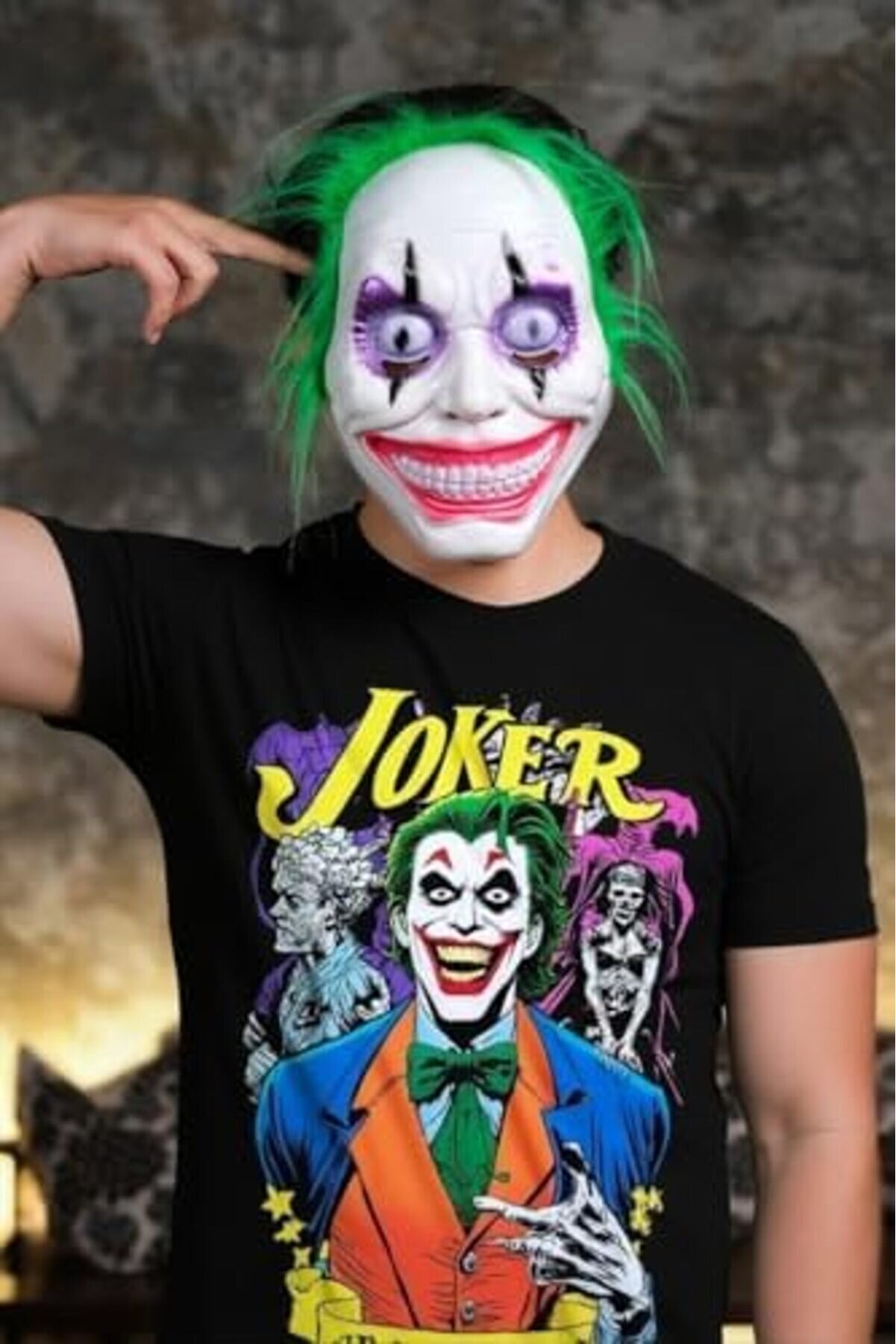 Modashi̇ne Halloween Maske Yeşi̇l Sa&ccedil; Modascope 1014773