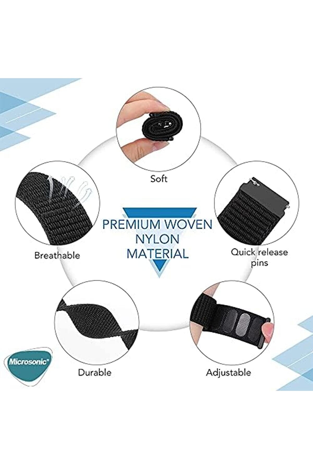 Shopverse 4 44Mm İçi̇n Hasırlı Kordon Woven Sport Loop Si̇yah Trendfli̇ck 1014773