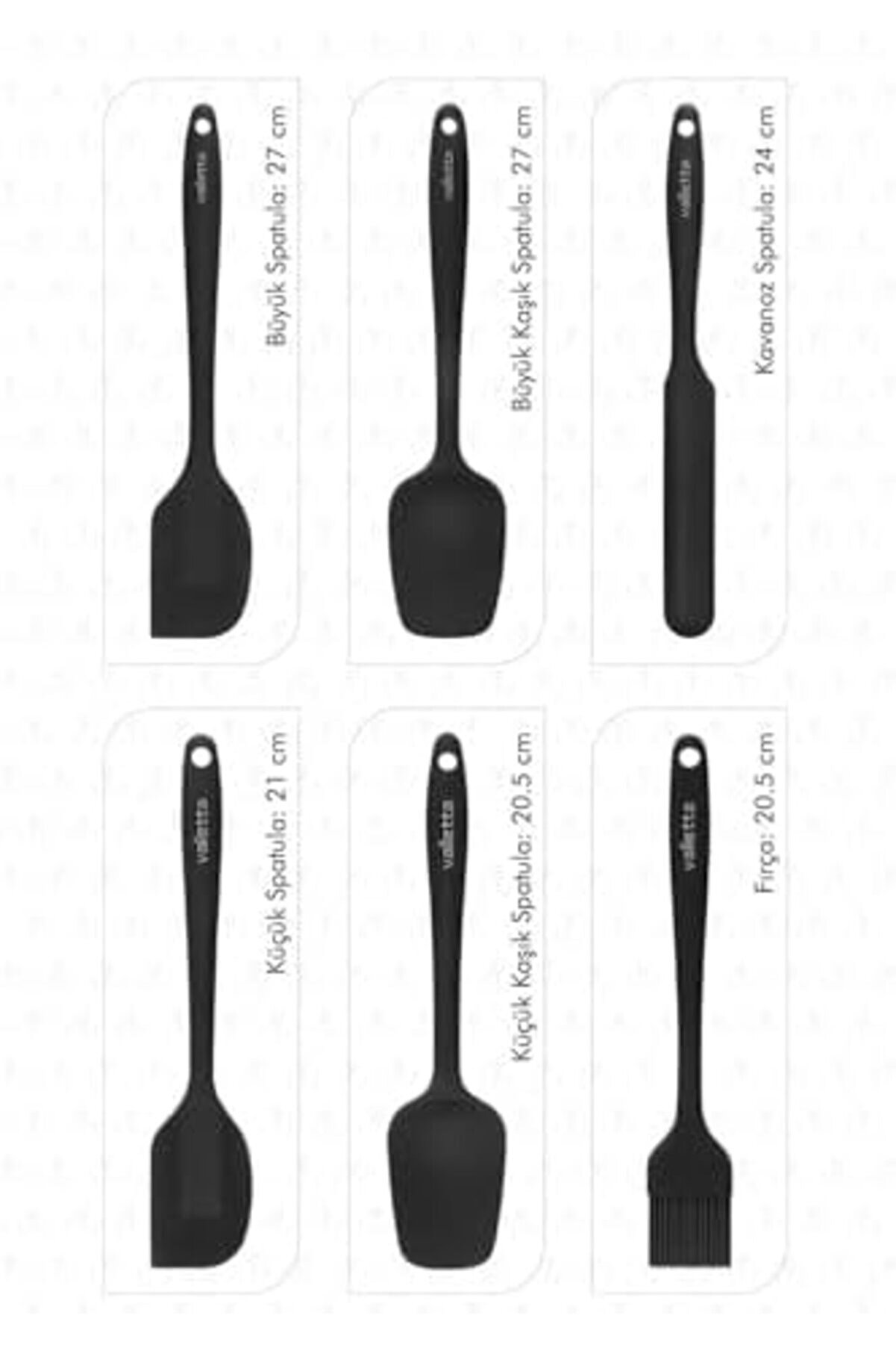 Modashi̇ne Drongo Dayanıklı Yanmaz Yapışmaz Si̇li̇kon Spatula Seti̇ 6 Parça Si̇yah Modascope 1014773