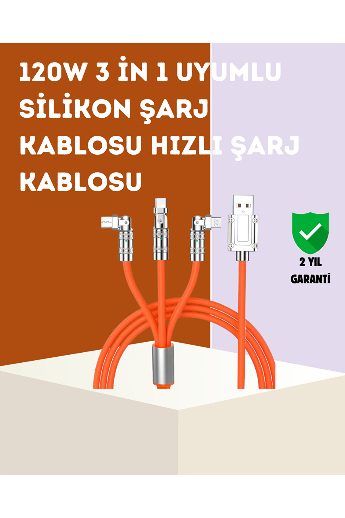 Toptan Bulurum 120 W Hızlı Çözüm Sunan 3'ü 1 USB Şarj Kablosu– Sağlam Gövde