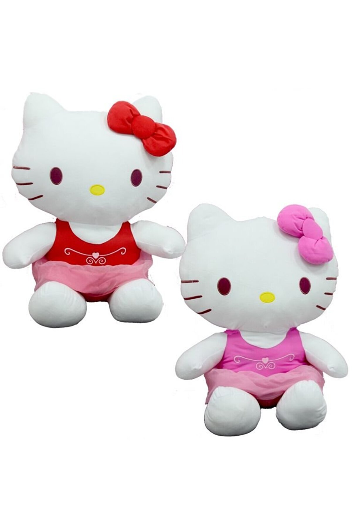 Toptan Bulurum Peluş Hello Kitty Elbiseli Kurdeleli 50Cm