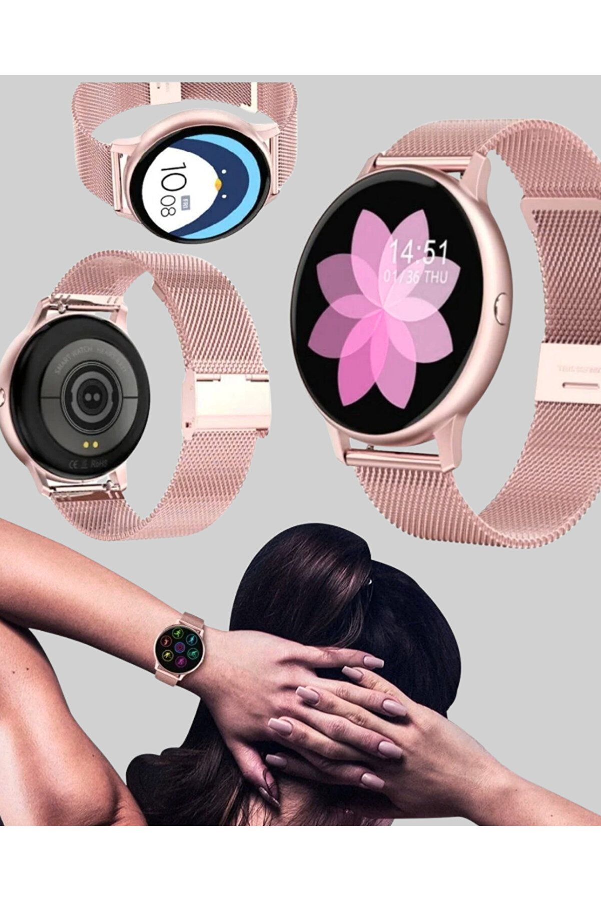 Akıllı Saat – Bluetooth Arama, Suya Dayanıklı, Renkli̇ Ekran