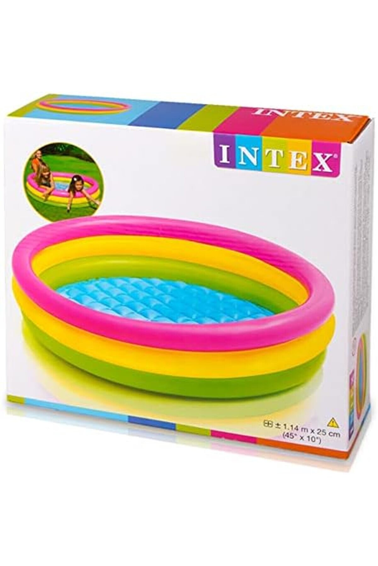 Modashi̇ne 57412 Renkli̇ Şi̇şme Taban 3 Bölme Havuz 114 Cm, Su Sporları, Plaj Malzemesi̇, Şi̇şme Ürün, Yü