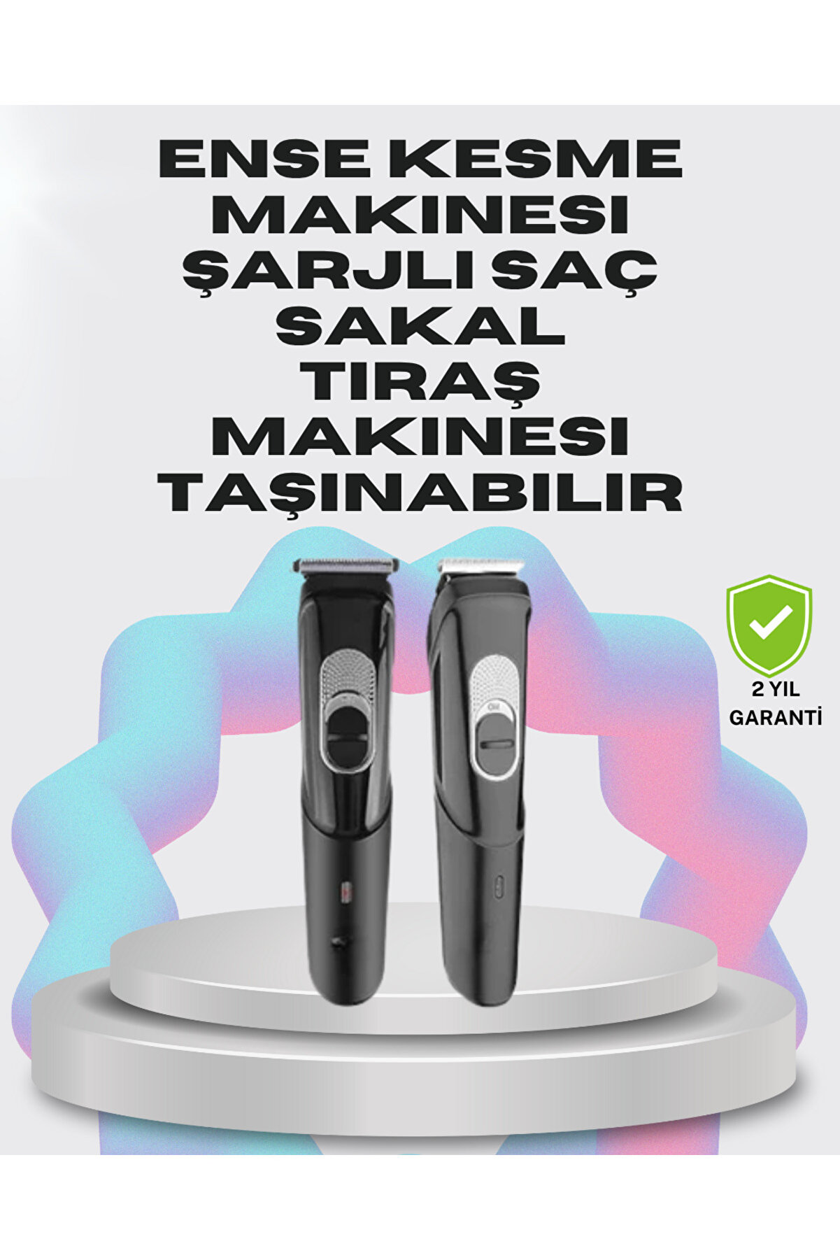 Toptan Bulurum Taşınabilir Şarjlı Saç Sakal Tıraş Makinesi – 3 Taraklı, Sessiz ve Ergonomik