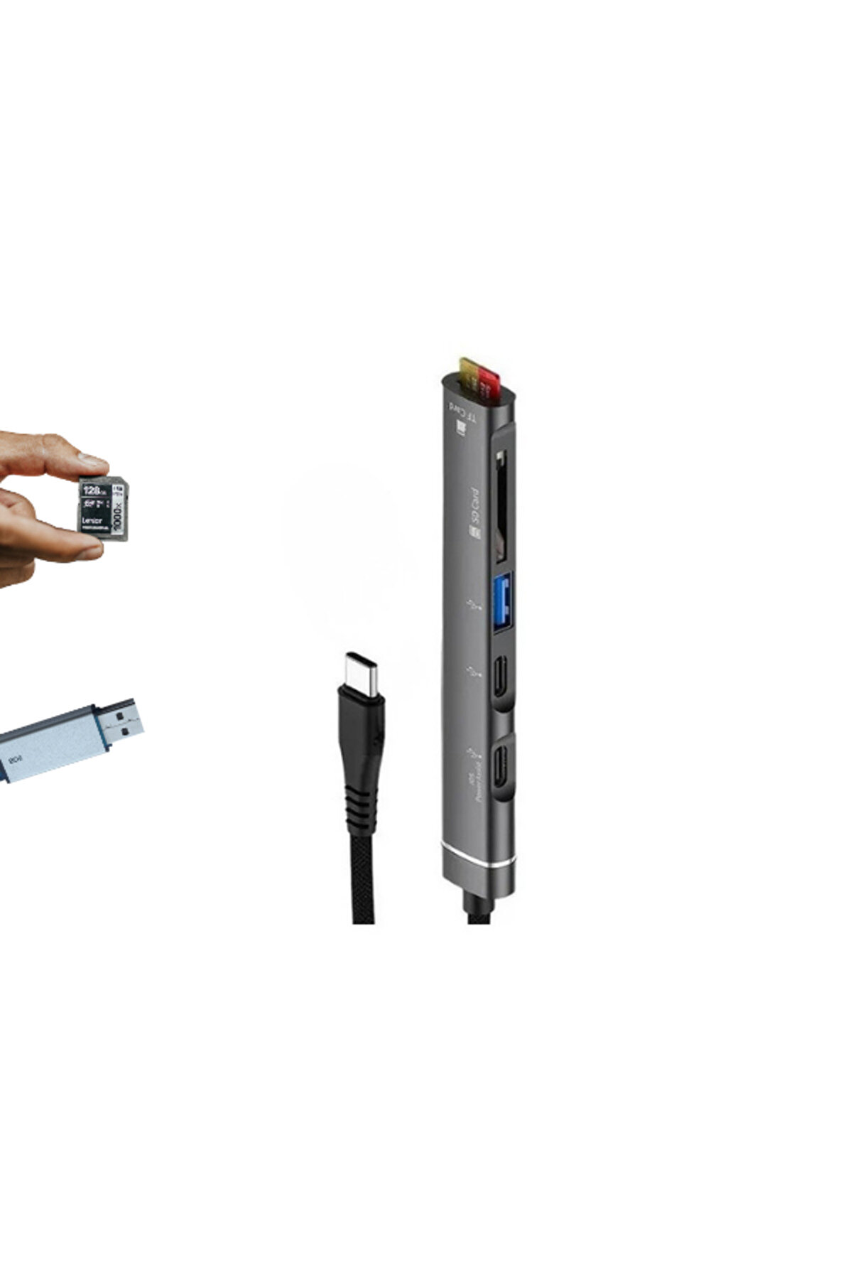 Zr562 Type-C 5 İn 1 Usb Hub Card Reader