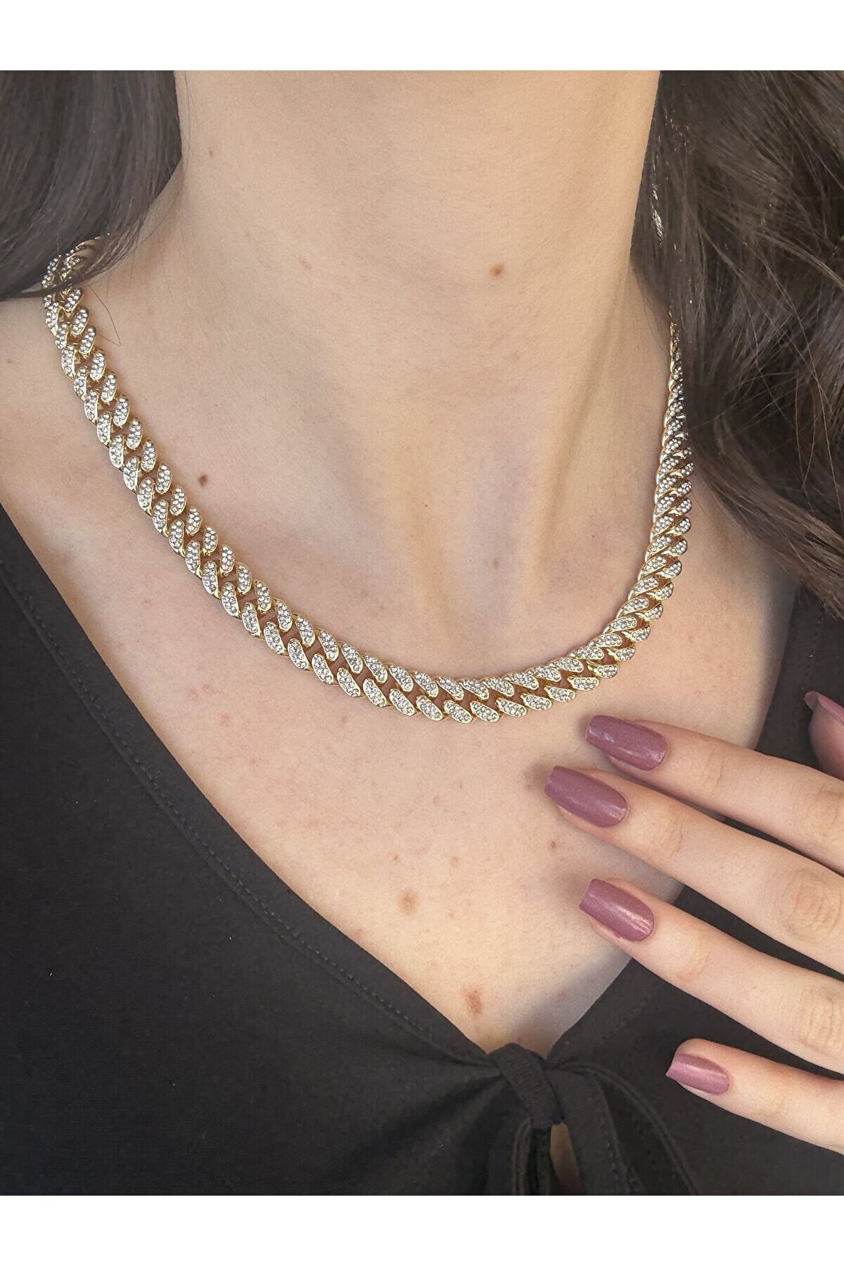 Ateli̇er Emi̇ne Gold Taşlı Vıp Zi̇nci̇r Kolye