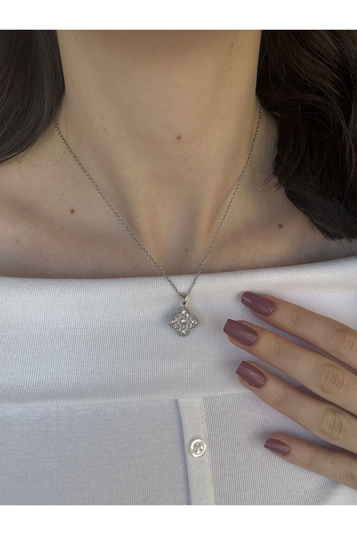 Ateli̇er Emi̇ne Gümüş Yonca Kolye