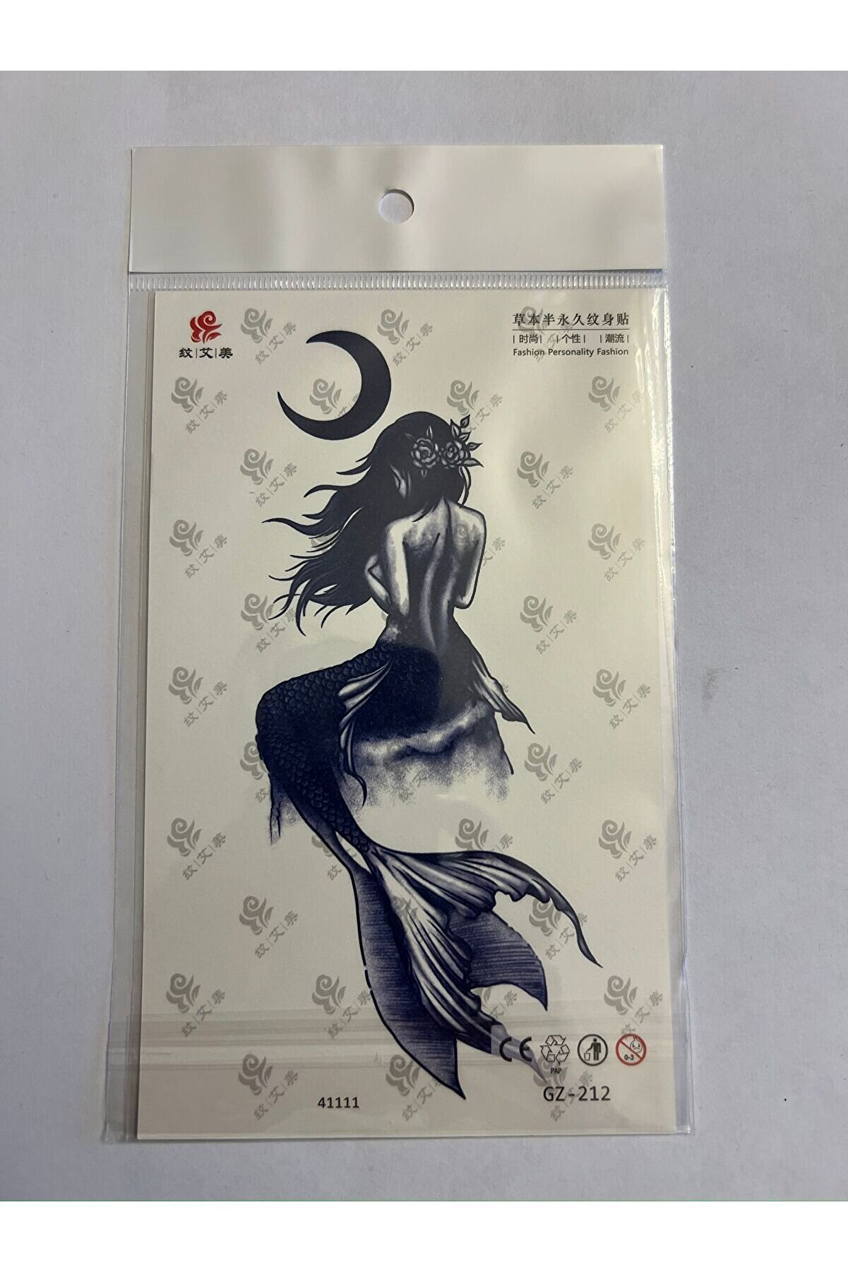 Ai̇rbrush Tattoo Deni̇z Kızı 18X11 Cm 1 Aylık Yarı Kalıcı Yapıştırma Geçi̇ci̇ Dövme