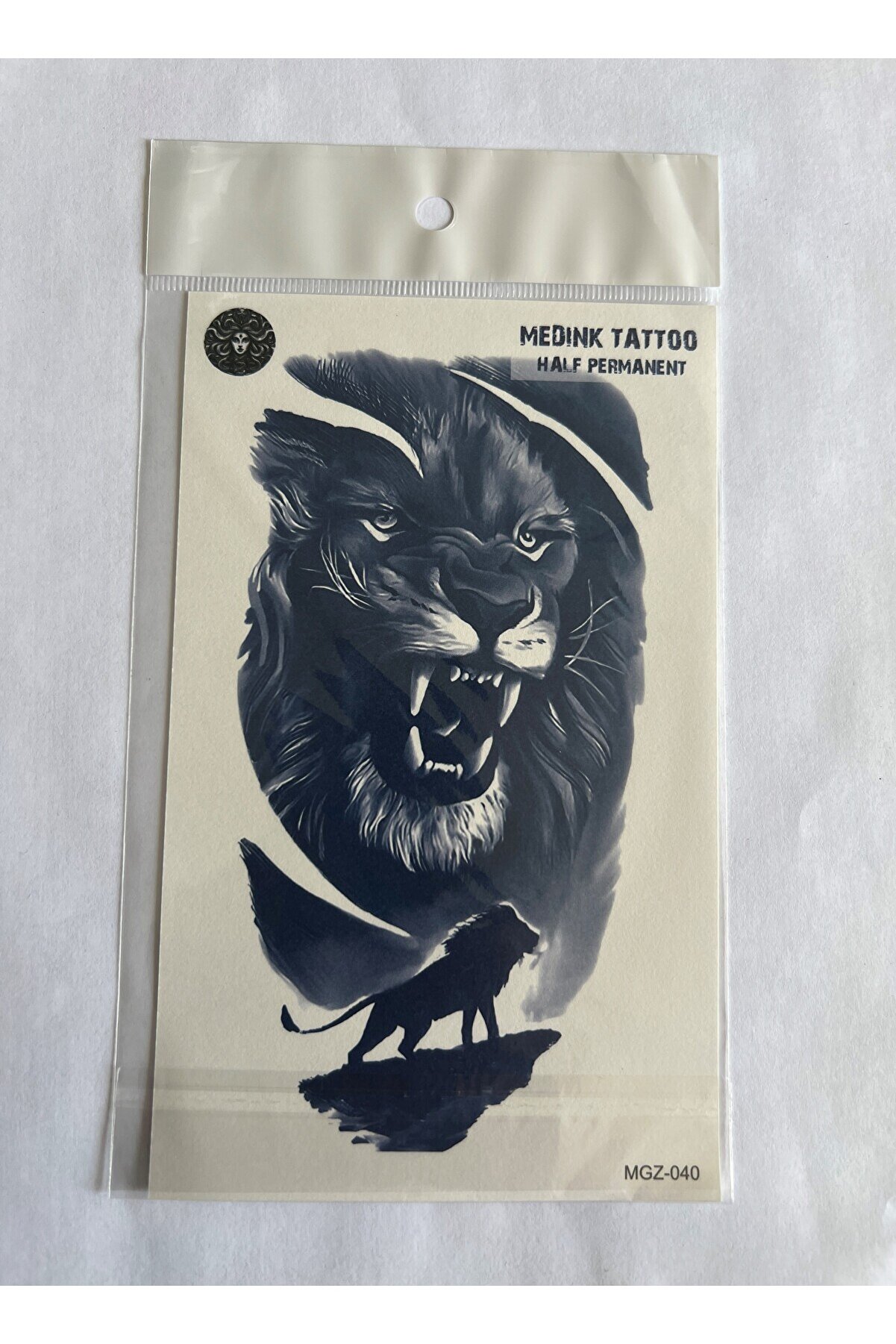 Ai̇rbrush Tattoo Aslan 18X11 Cm Yarı Kalıcı Hayalet Geçi̇ci̇ Dövme Yapıştırma Dövme