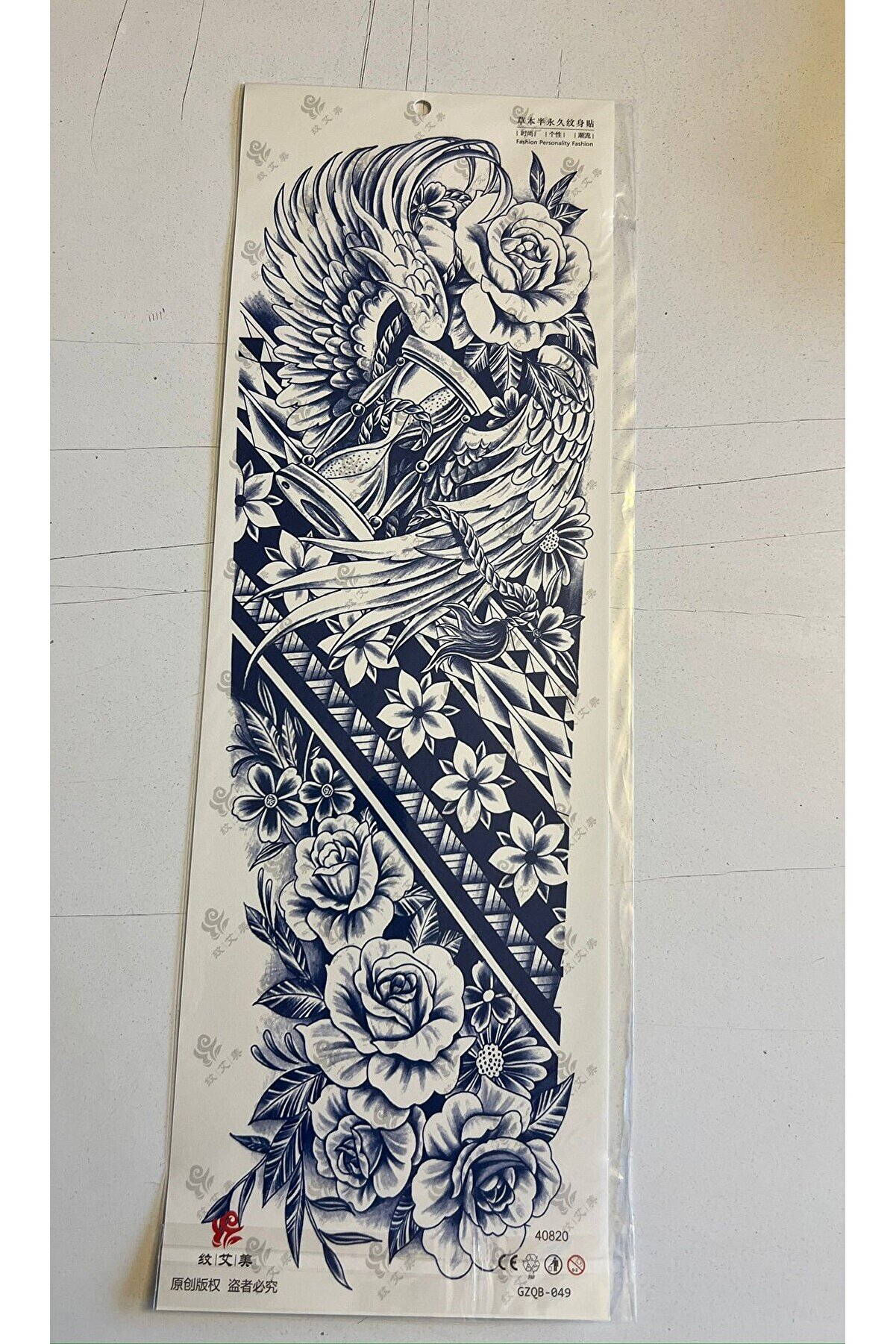 Ai̇rbrush Tattoo Güller 3 Hafta Kalıcı Tam Kol Bacak Kaplama Yapıştırma Geçi̇ci̇ Dövme 46 Cm