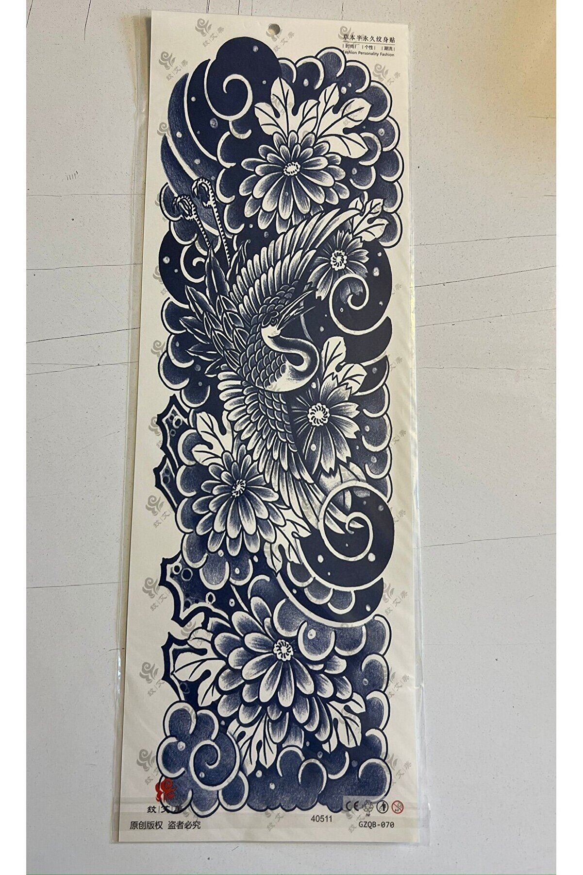 Ai̇rbrush Tattoo Çi̇çekler 3 Hafta Kalıcı Tam Kol Bacak Kaplama Yapıştırma Geçi̇ci̇ Dövme 46 Cm