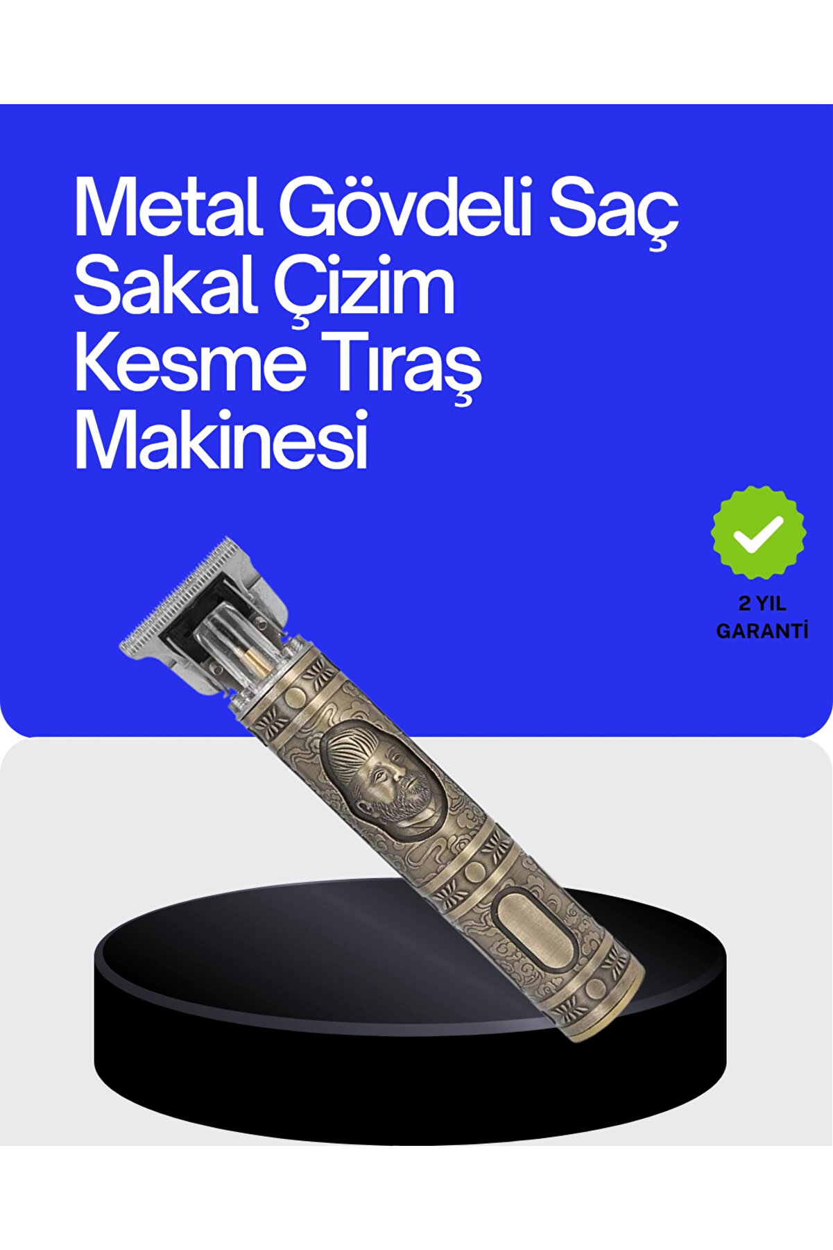 gizmurstore Kompakt Tasarımlı, Güçlü Motorlu Saç sakal Kesme Makinesi ve 4 Kılavuz Tarak
