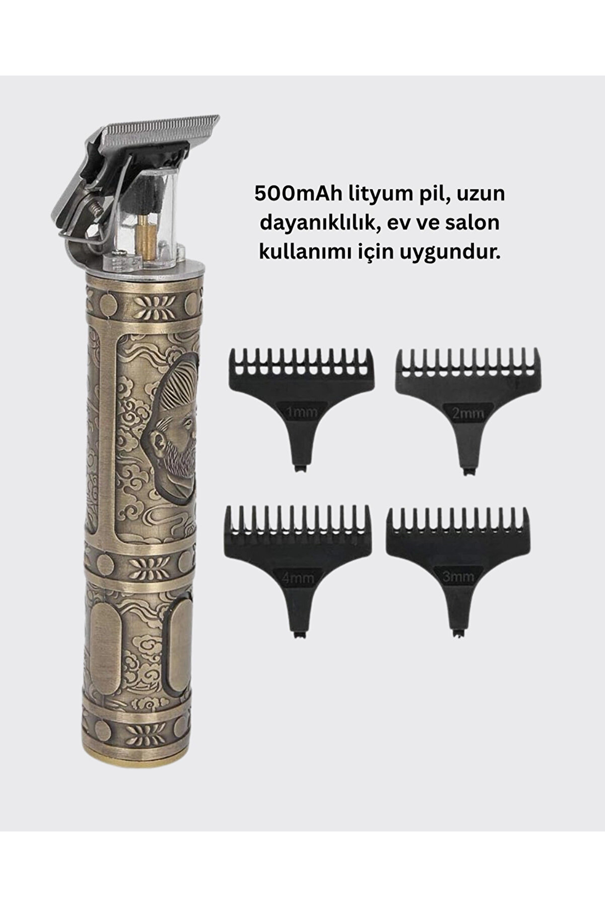 Güçlü Motorlu, 4 Kılavuz Taraklı Kompakt Saç Kesme Maki̇nesi̇ - Uzun Pi̇l Ömürlü