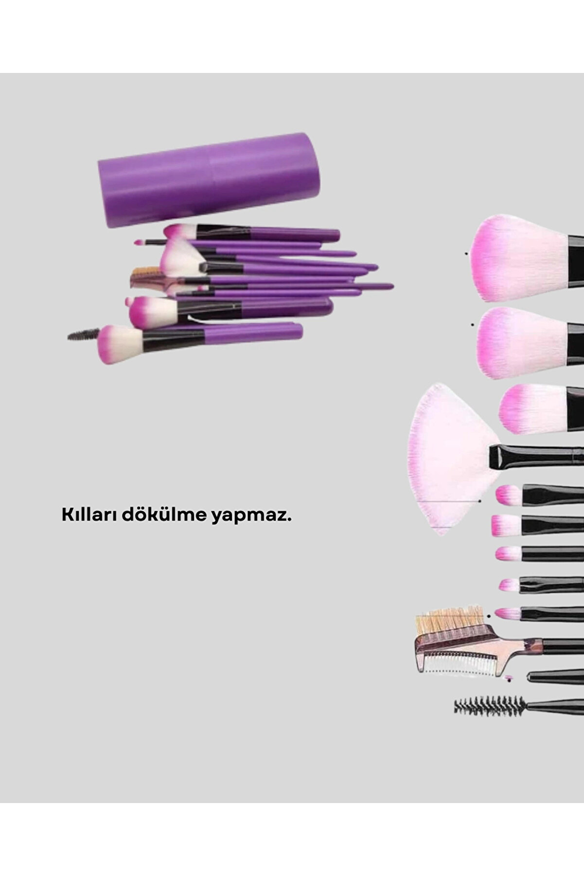 12&rsquo;Li̇ Profesyonel Makyaj Fır&ccedil;a Seti̇ &ndash; D&ouml;k&uuml;lmeyen Yumuşak Kıllı, Ergonomi̇k Tasarım