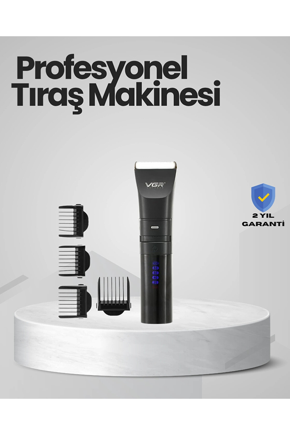 gizmurstore Şarjlı Tıraş Makinesi –Dijital Ekranlı, Hızlı Şarjlı, Profesyonel Kesim Seti