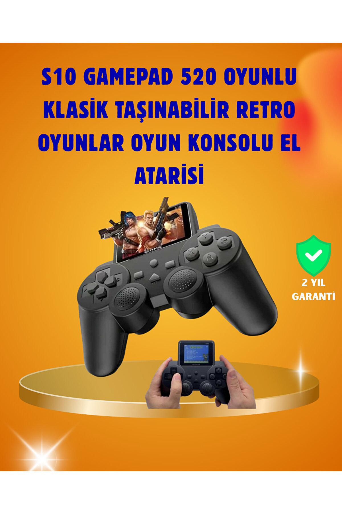 teknodayım Çocuklar ve Yetişkinler İçin Uygun 500 Oyunlu Taşınabilir Mini Retro El Konsolu