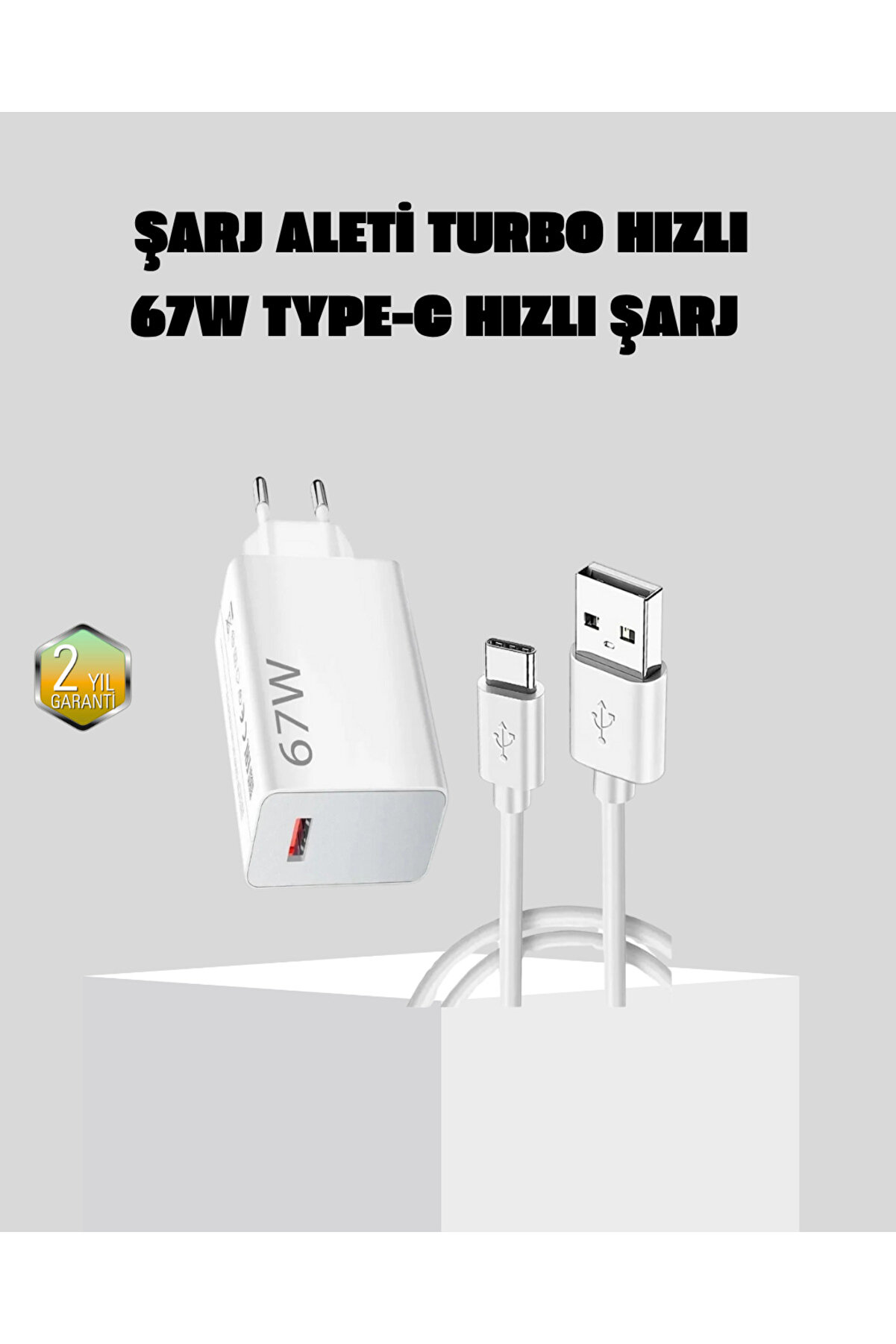BURCU MODA 67W Süper Hızlı Şarj Adaptörü ve Kablo Seti - Güvenli, Kompakt ve Ergonomik Tasarım