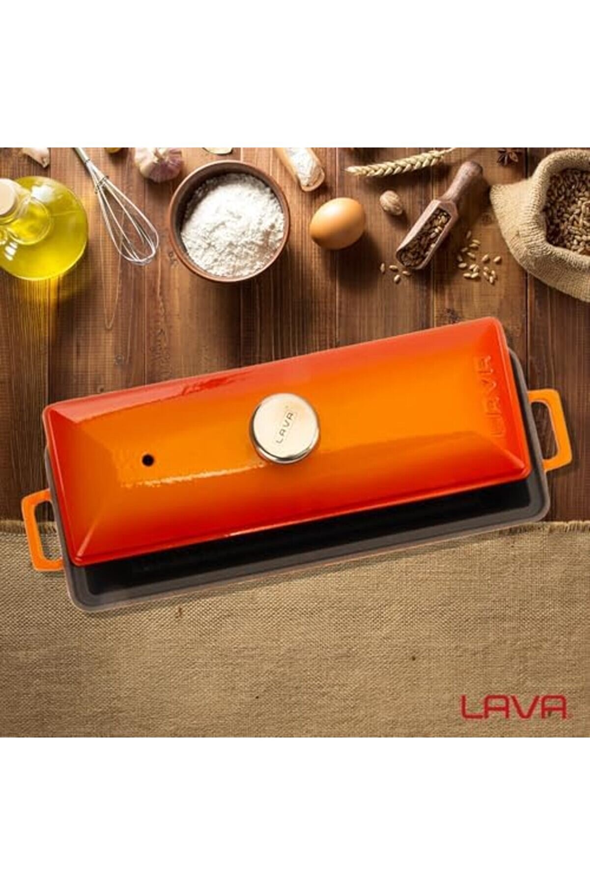 Modashi̇ne Döküm Ekmek Kabı/Terri̇ne, 11X29 Cm, Turuncu Modascope 1014773