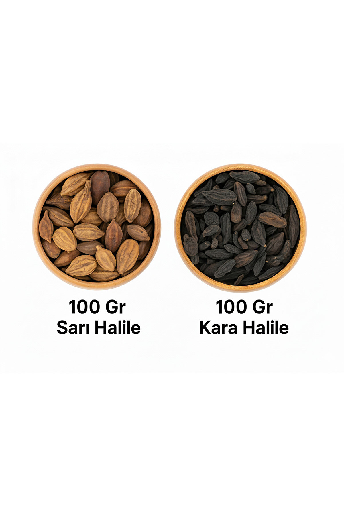 Bade Shop Kara Halile 100 Gr + Sarı Halile 100 Gr | Doğal Şifalı Bitki Seti (İkili Paket - Toplam 200 Gr)