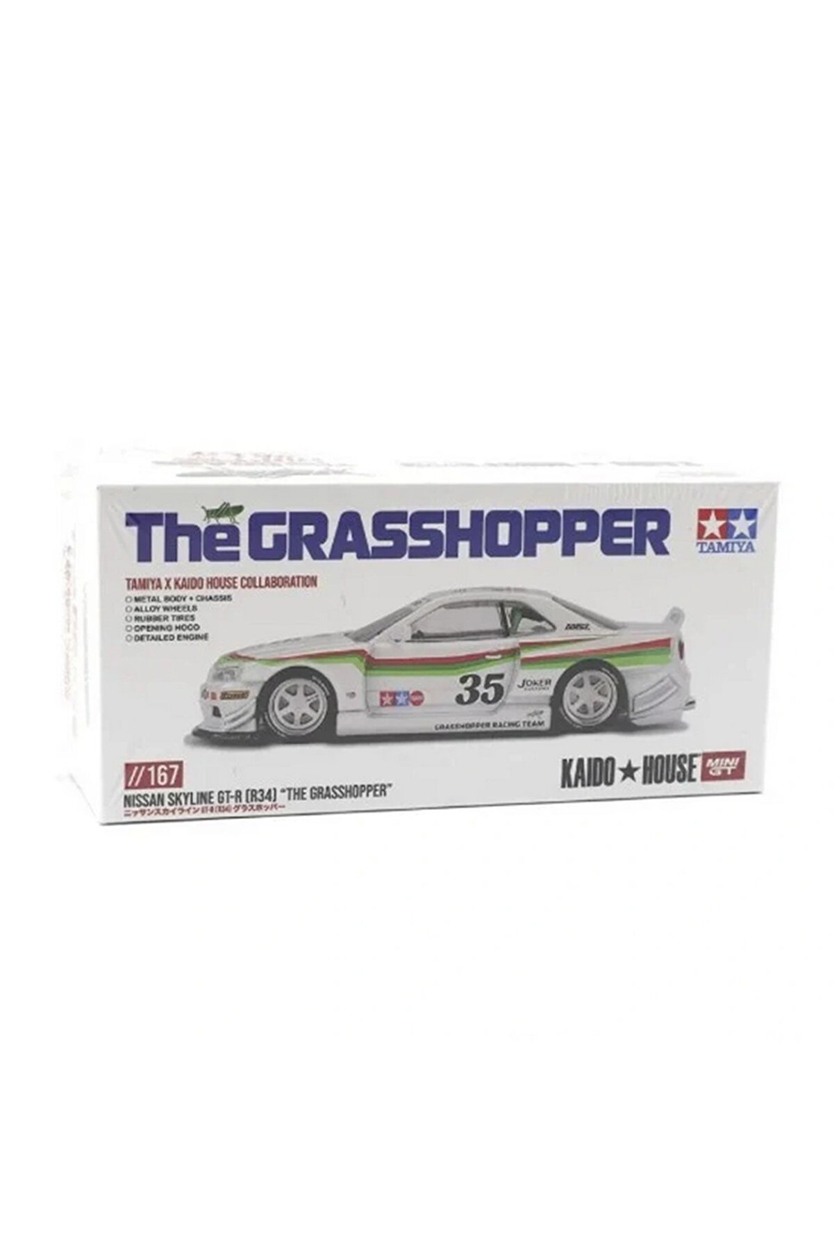 Mi̇ni̇ Gt 1/64 Ni̇ssan Skyli̇ne Gtr (R34) Tamıya X Kaıdo House "The Grasshopper" V1