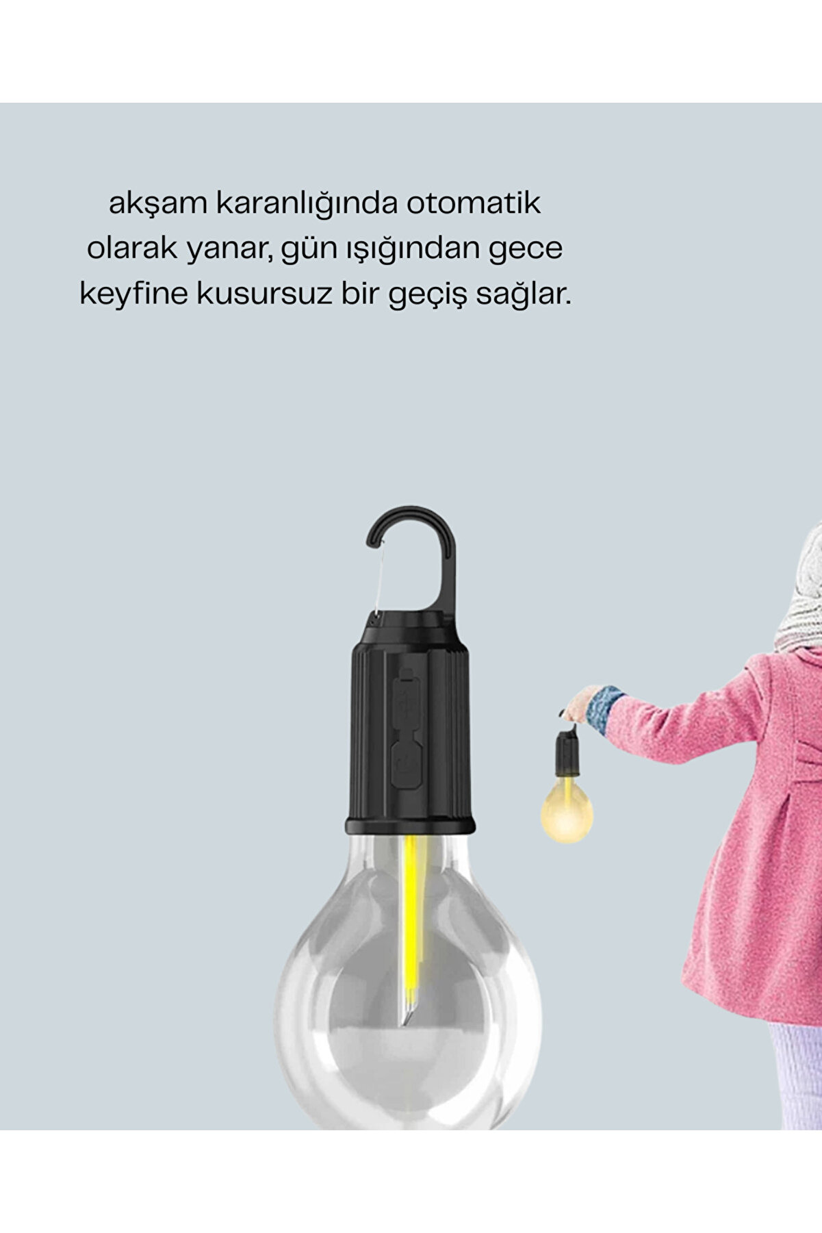 Taşınabi̇li̇r Sıcak Işık Yayan Kamp Lambası