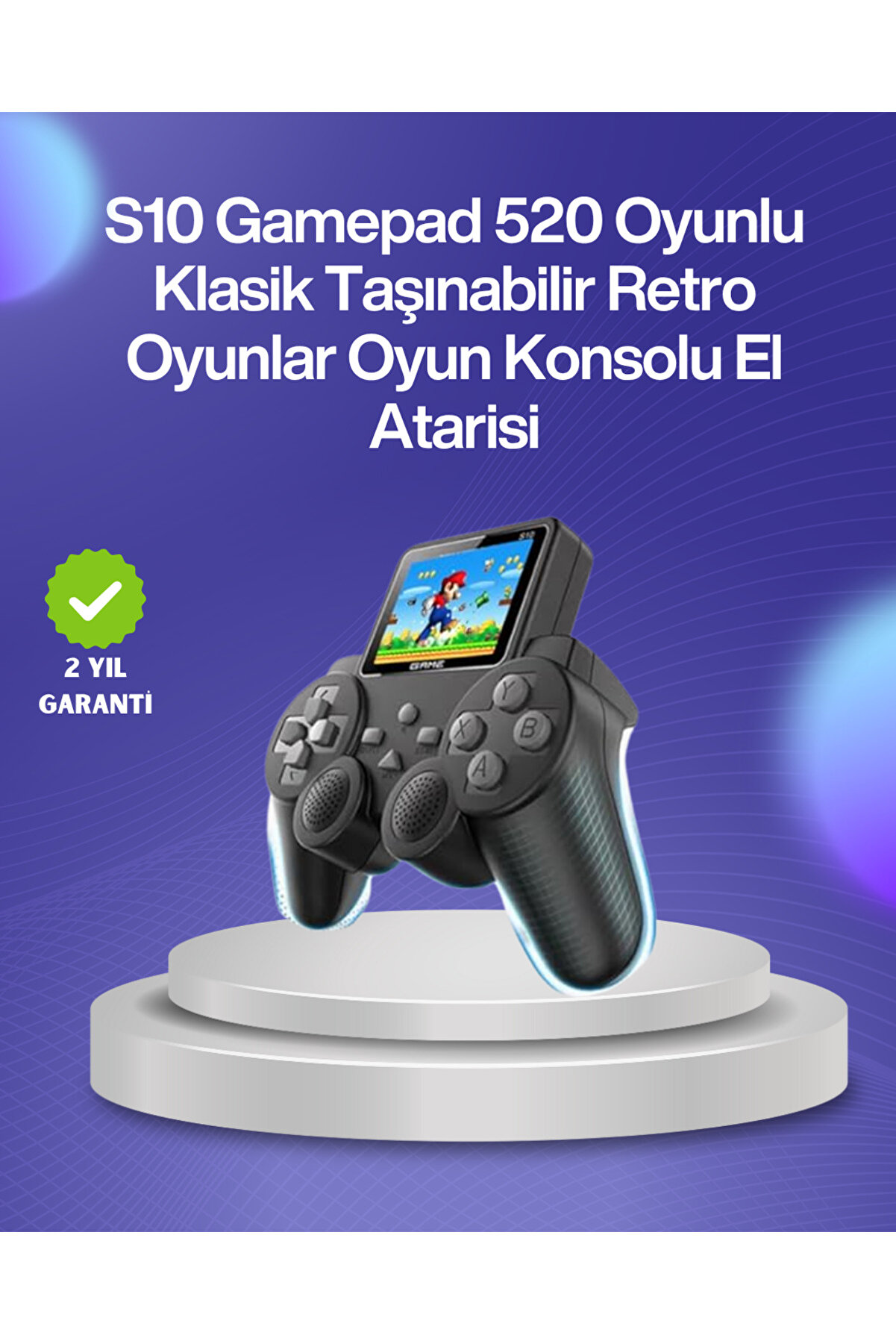 Toptan Bulurum 500 Oyunlu Nostaljik El Tipi Oyun Konsolu, Taşınabilir Şarjlı Cihaz, Renkli Ekran ve TV Destekli