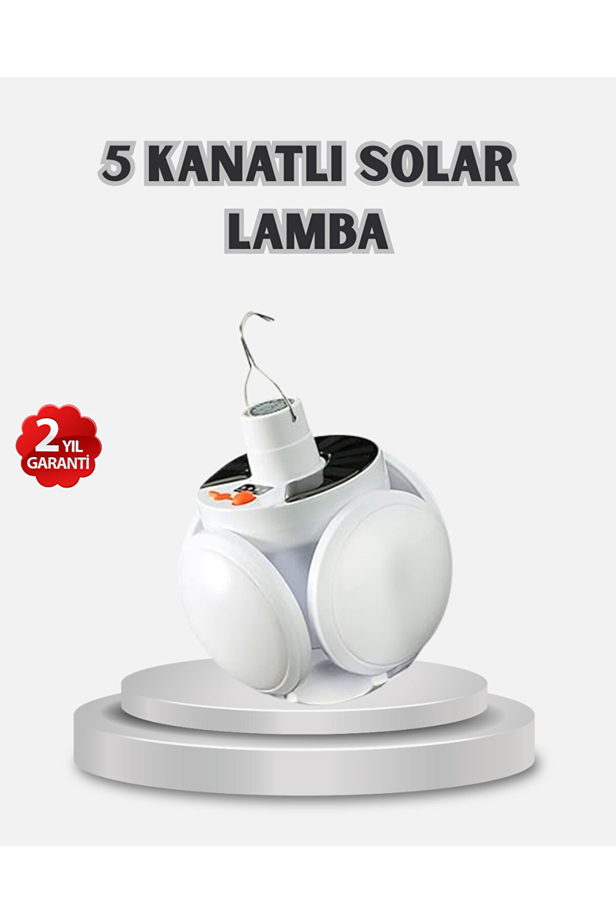 Güneş Enerji̇li̇ Ve Usb Şarjlı Led Kamp Lambası – 5 Farklı Işık Modlu, Askılı Tasarım