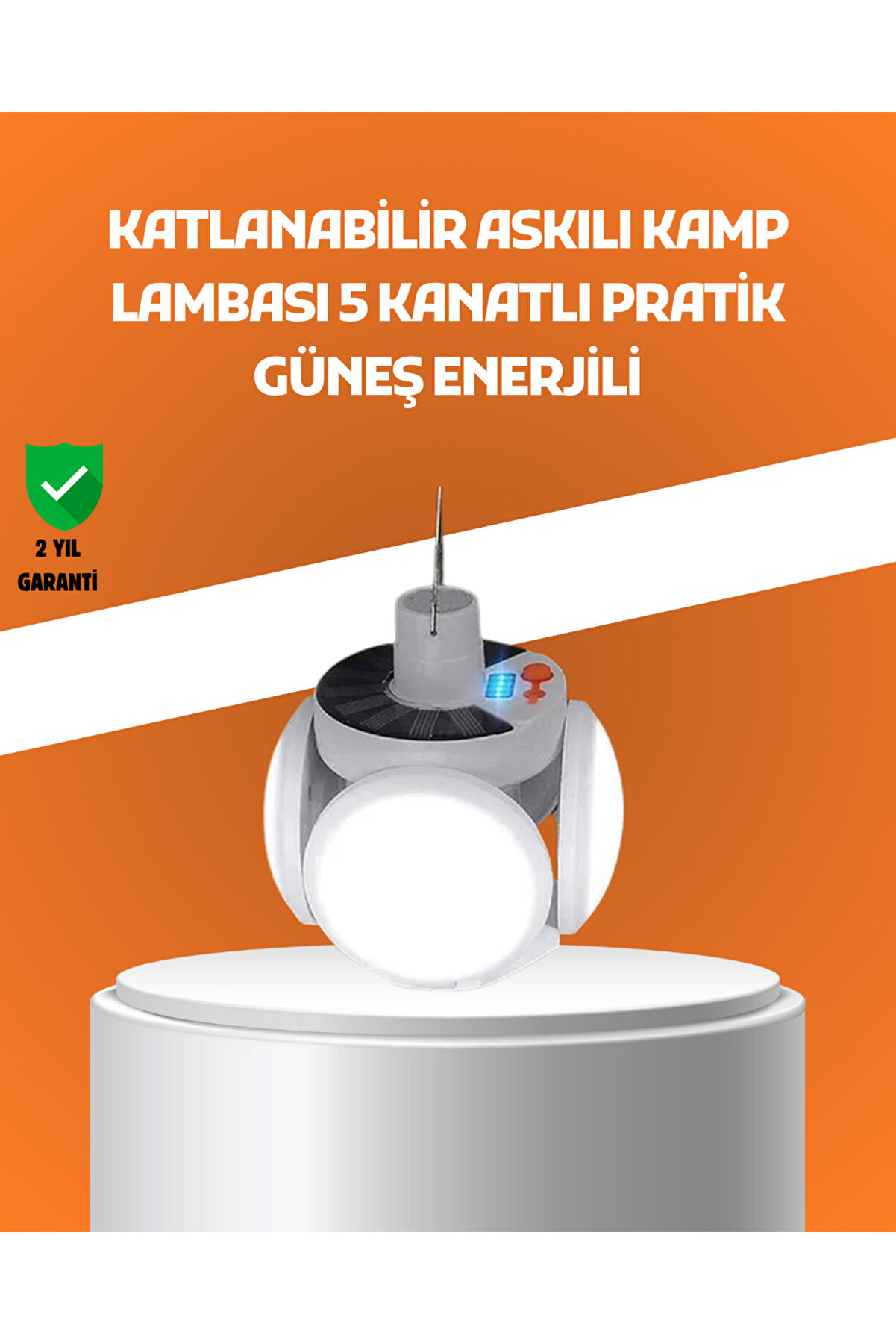 Çok Amaçlı Katlanabi̇li̇r Güneş Enerji̇li̇ Kamp Lambası – Masa Üstü Ve Asılabi̇li̇r Kullanım