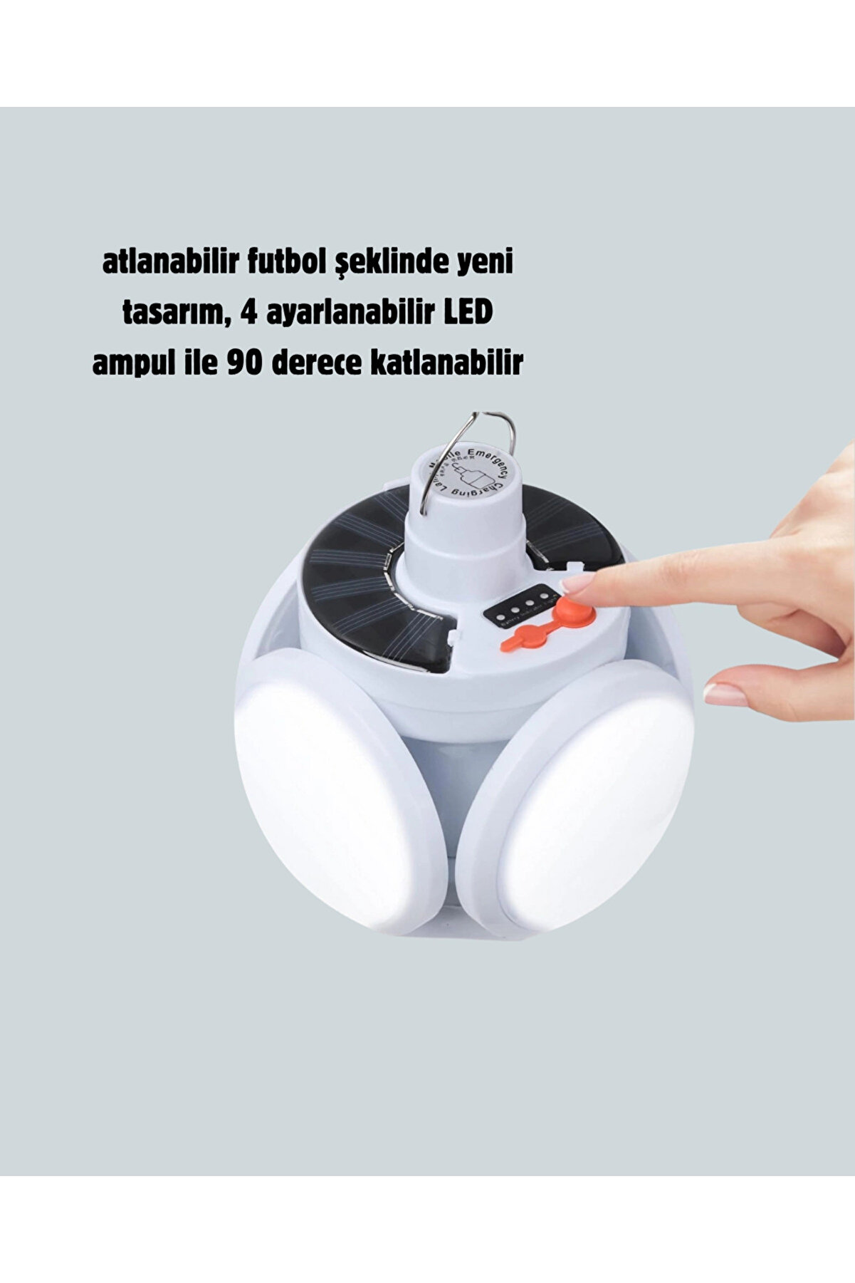 Uzaktan Kumandalı, 360 Derece Katlanabi̇li̇r Solar Led Aydınlatma Çadır Lambası