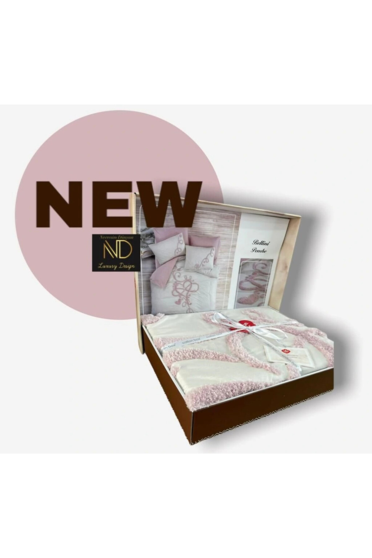 Cotton Box Puff Nakışlı Ranforce Çi̇ft Ki̇şi̇li̇k Anneler Günü Nevresi̇m Takımı Belli̇ni̇ Pembe