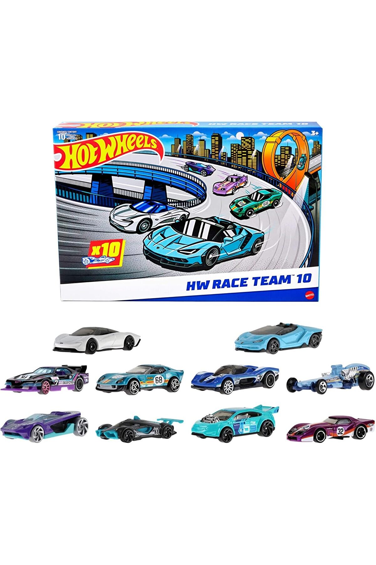 STOREMAX goldwhirl Oyuncak Arabalar, 10'lu Yarış Arabası Paketi, 1:64 Ölçekli Corvette, Lamborghini, McLaren