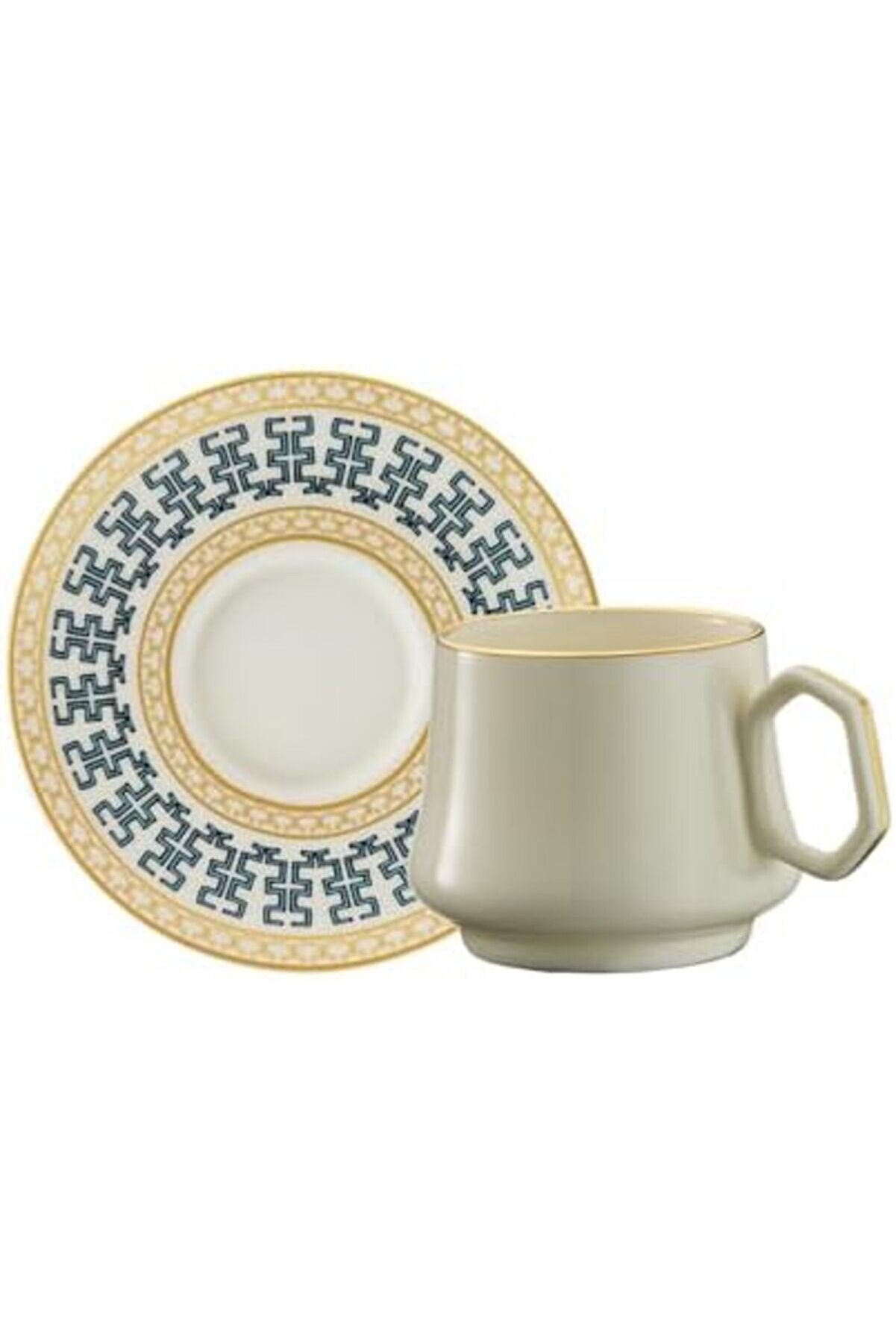 Shopverse Moreno 1453 Şangay Gemoetri̇k 12 Parça 6 Ki̇şi̇li̇k Kahve Fi̇ncan Takımı 90 Ml Trendfli̇ck 10147