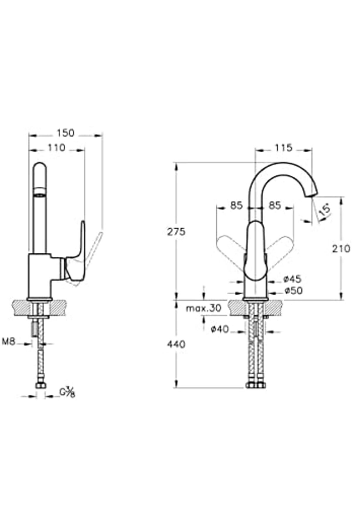 Shopverse Root Round A42754 Döner Lavabo Bataryası, Krom Trendfli̇ck 1014773