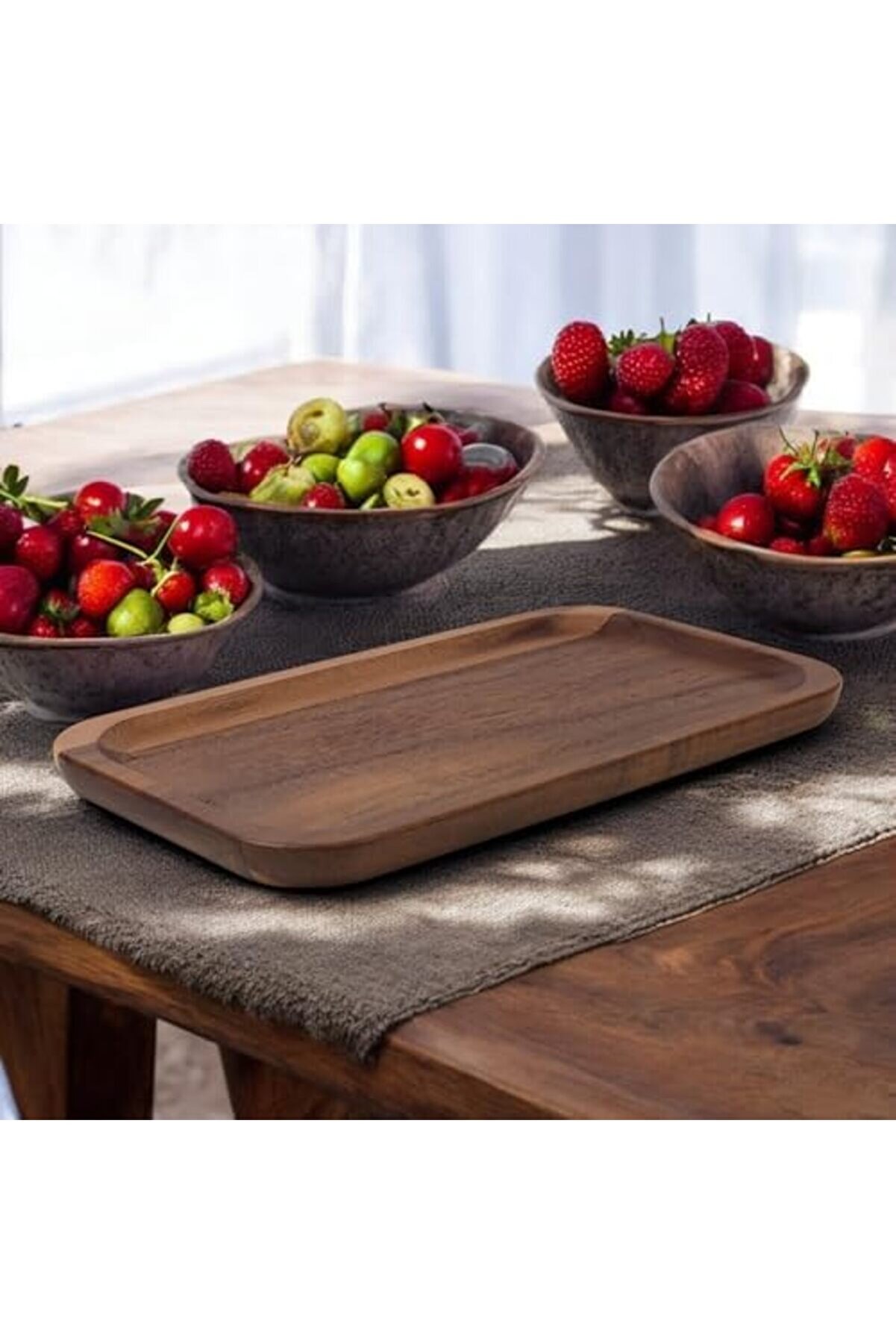 Shopverse Akasya Ağacından Sunum Tabağı, Akasya Meze Tabağı, Akasya Peyni̇r Sunum Tabağı, Akasya Sala