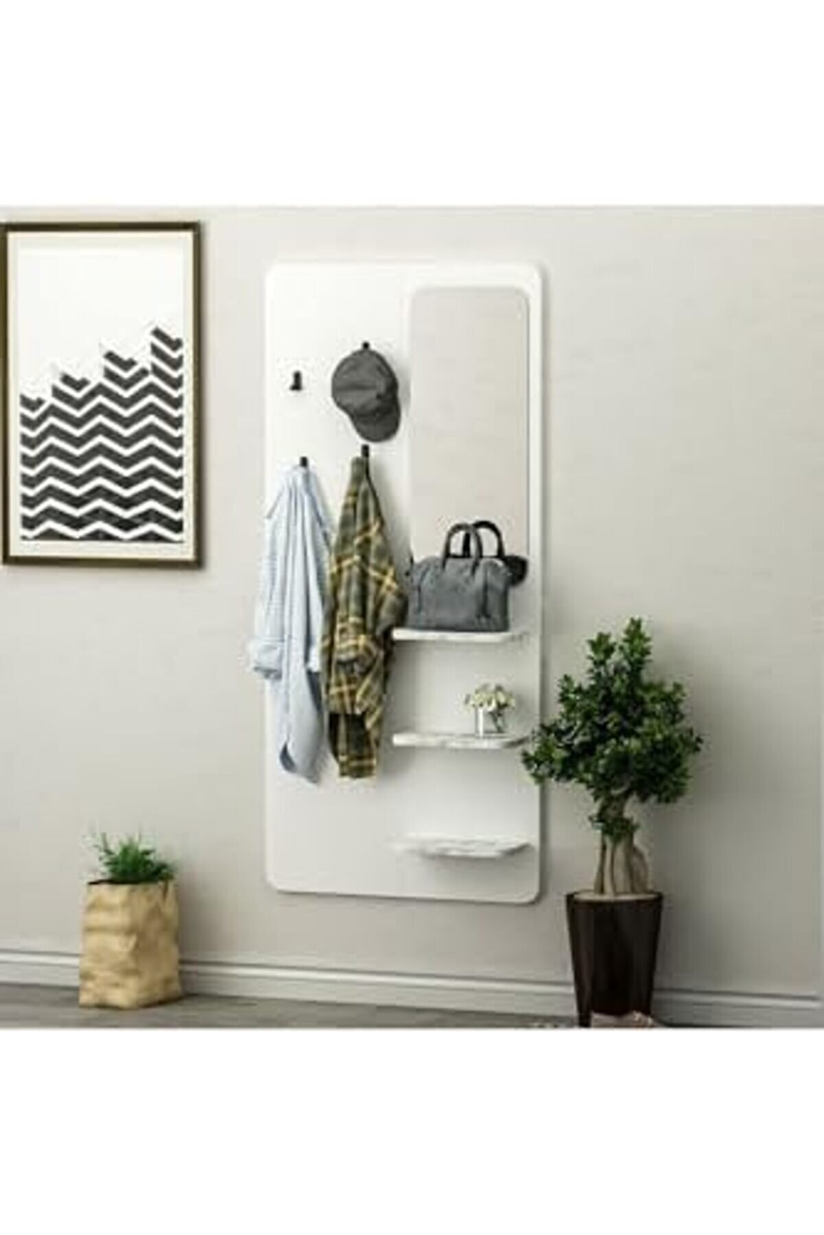 Shopverse Di̇zayn Duvara Monte Askılık Beyaz - Mermer Desen Trendfli̇ck 1014773