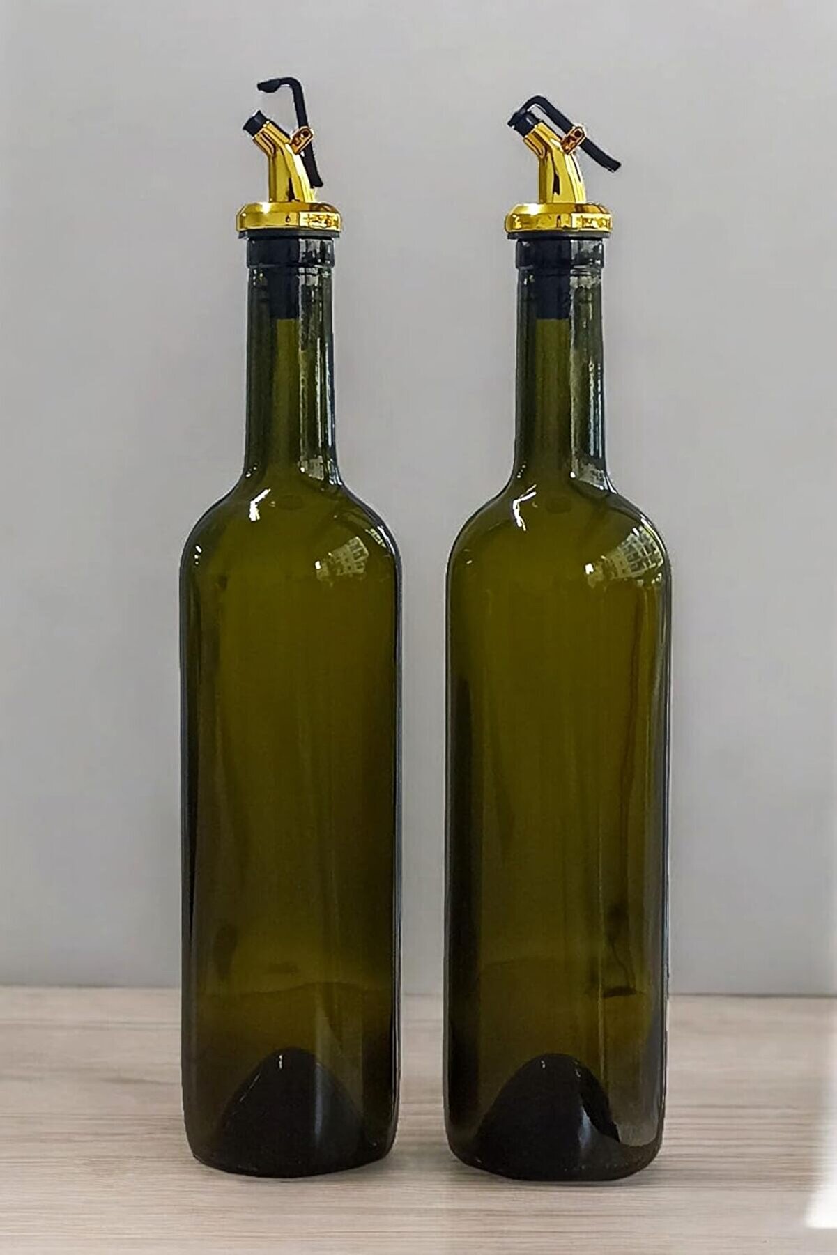 STOREMAX shopverse 750 ml Yeşil Yağdanlık Şişesi Yağlık Akıtıcılı Kapaklı Sızdırmaz Cam Şişe 2'li 750 cc