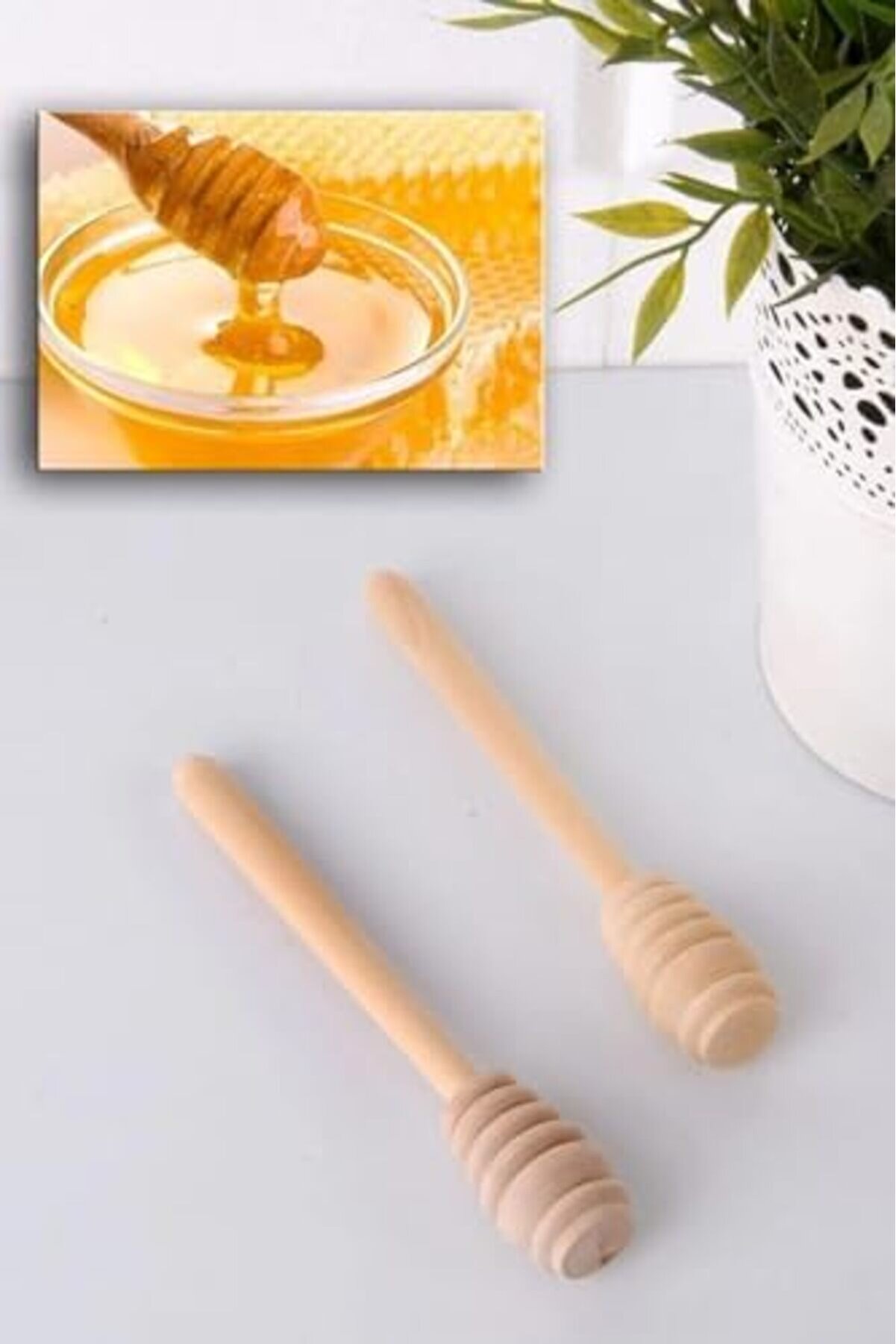 Shopverse 4 Adet Özel Üreti̇m El Yapımı Ahşap Bal Kaşığı, 4 Lü Ahşap Bal Kaşığı Trendfli̇ck 10147