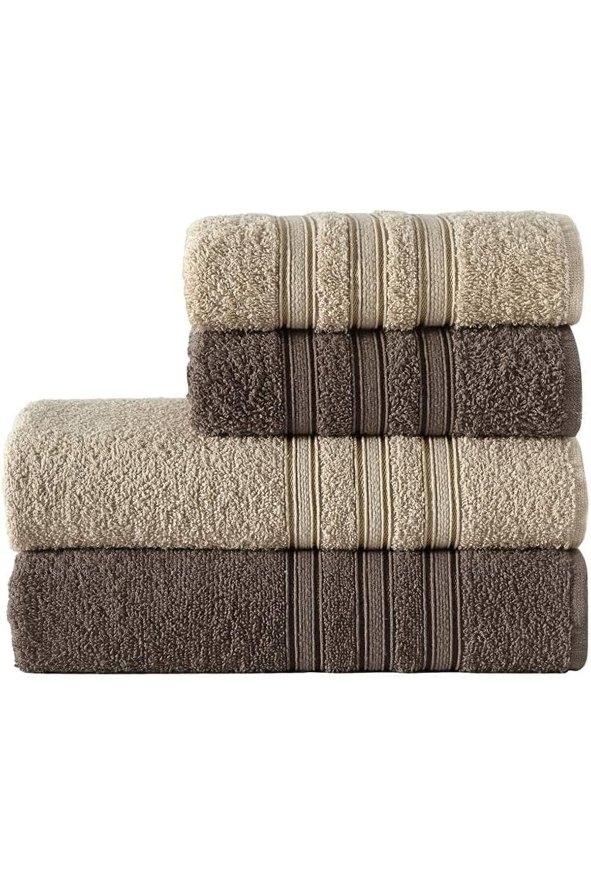 STOREMAX shopverse Pamuklu 50x90-70x140 cm 4'lü Havlu Seti (Kahve) trendflick 1014773