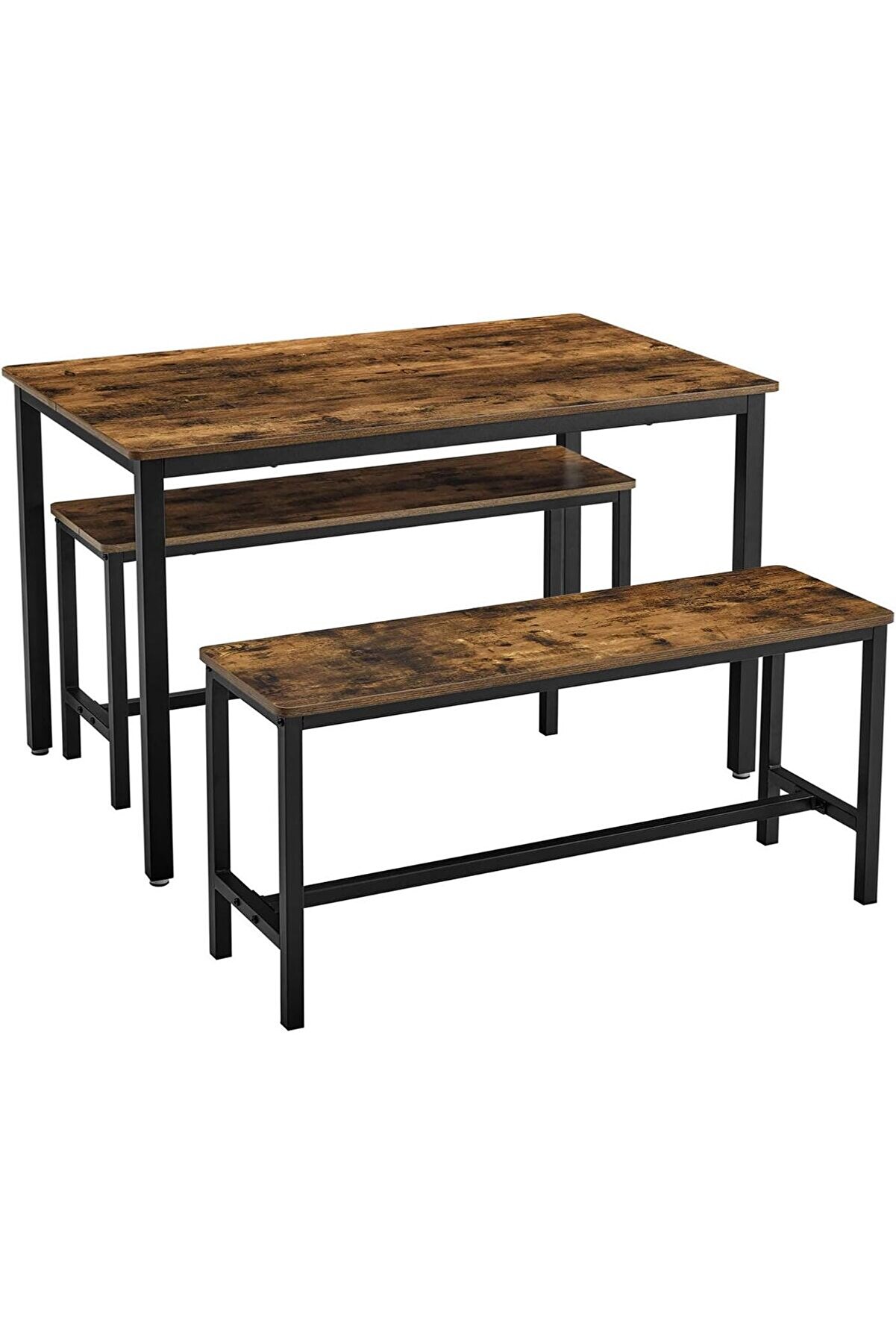 STOREMAX shopverse yemek Masası, 2 banklı, 3'lü set, mutfak Masası 70 x 110 x 75 cm, her biri 2 bank 30