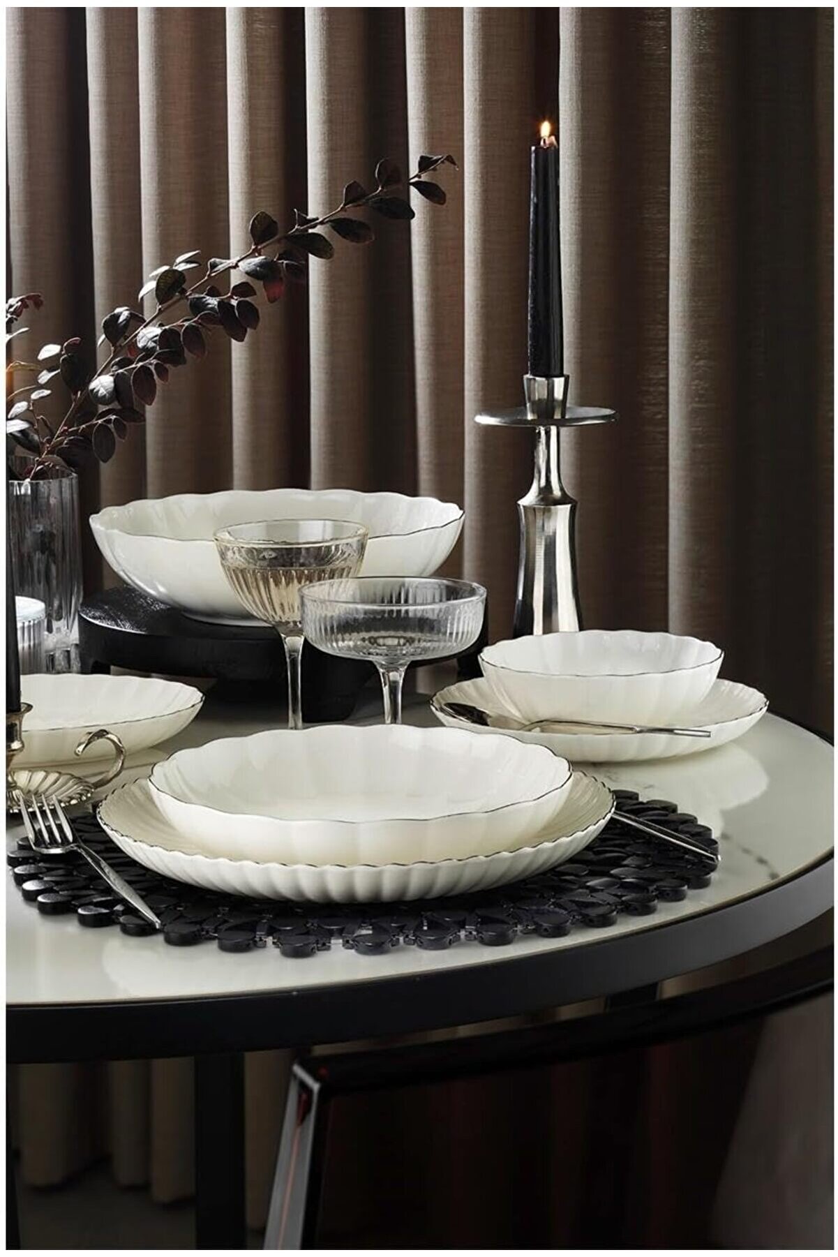 STOREMAX shopverse Luz Form 27 Parça 6 Kişilik Yemek Takımı Platin trendflick 1014773