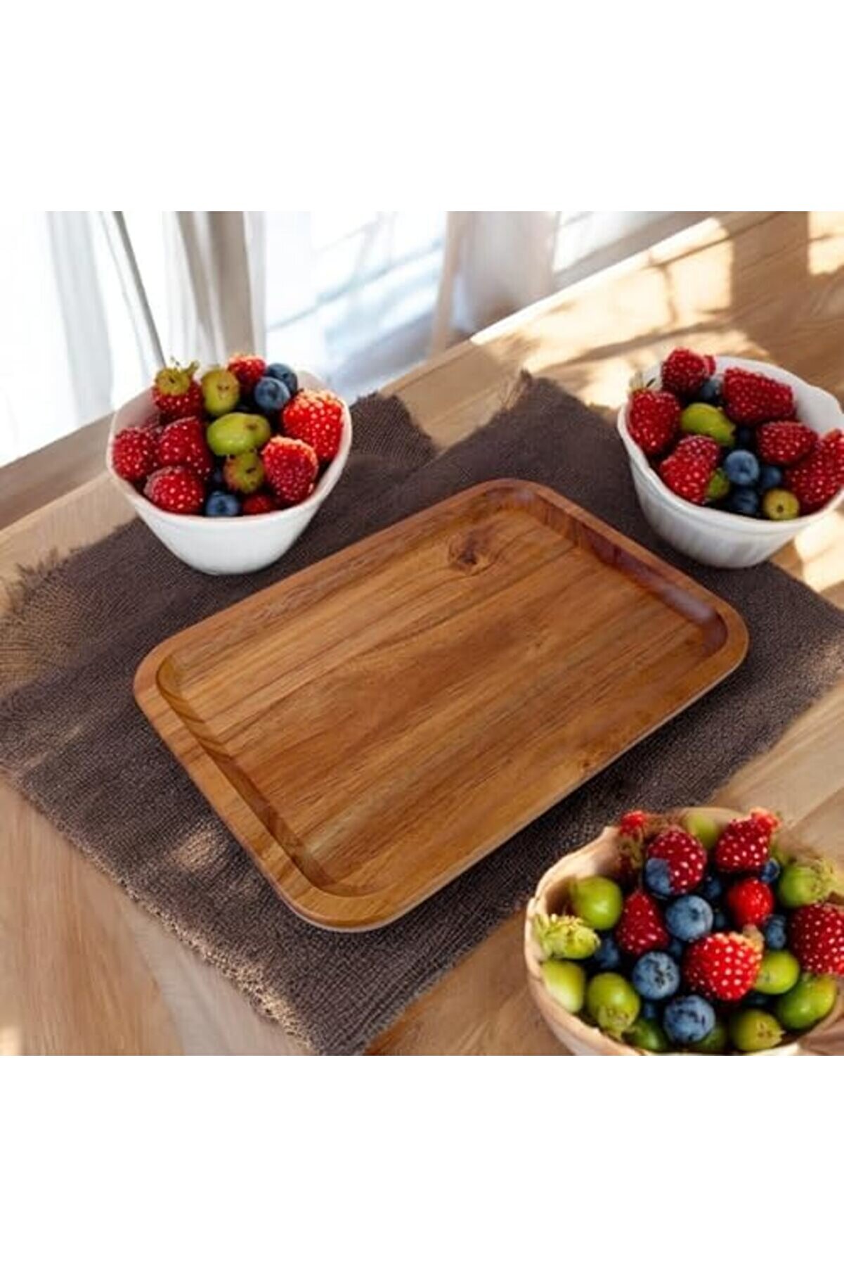 Shopverse Akasya Ağacından Sunum Tabağı, Akasya Meze Tabağı, Akasya Peyni̇r Sunum Tabağı, Akasya Sala