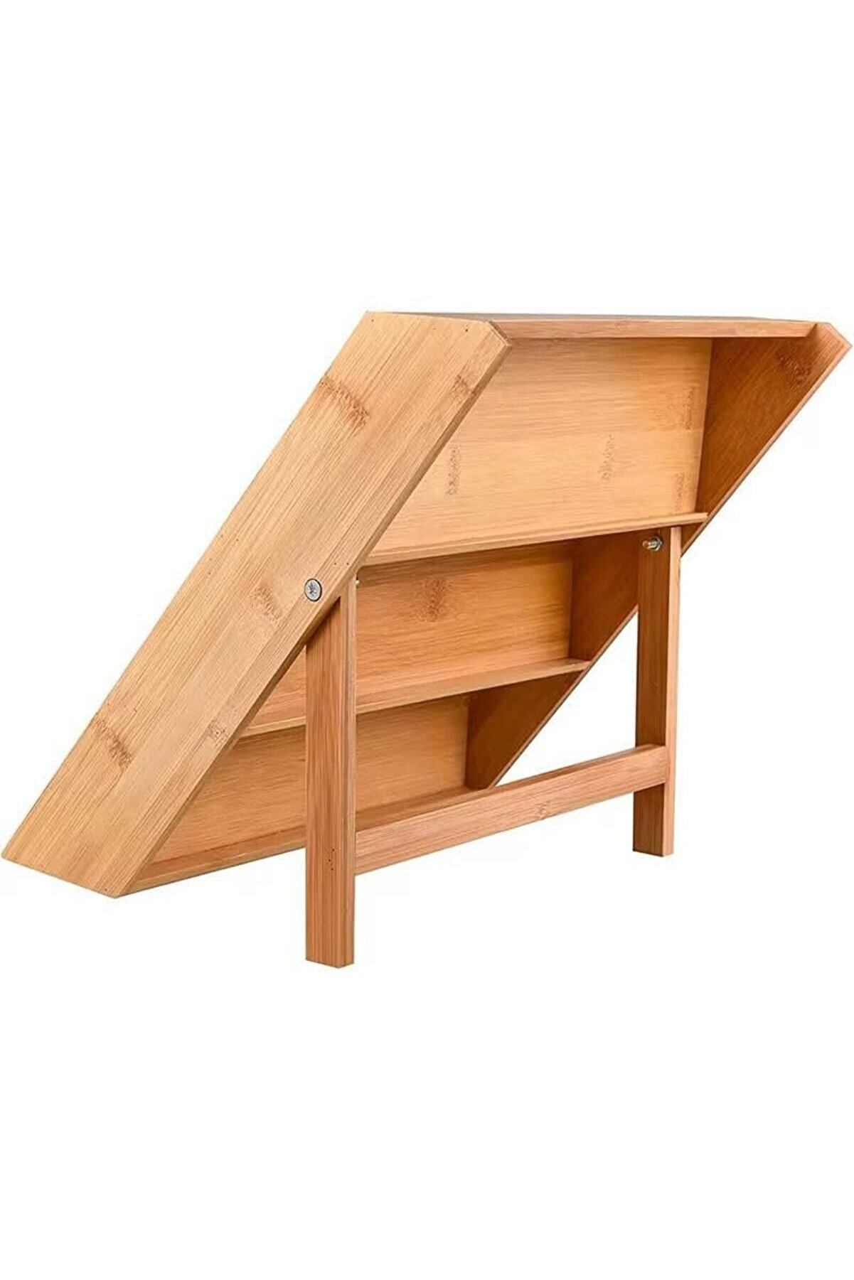 Shopverse 3 Katlı Bambu Ayaklı Rafı Organi̇zer – Tezgah Üstü Ve Çekmece İçi̇ Kullanıma Uygun, Katlanab