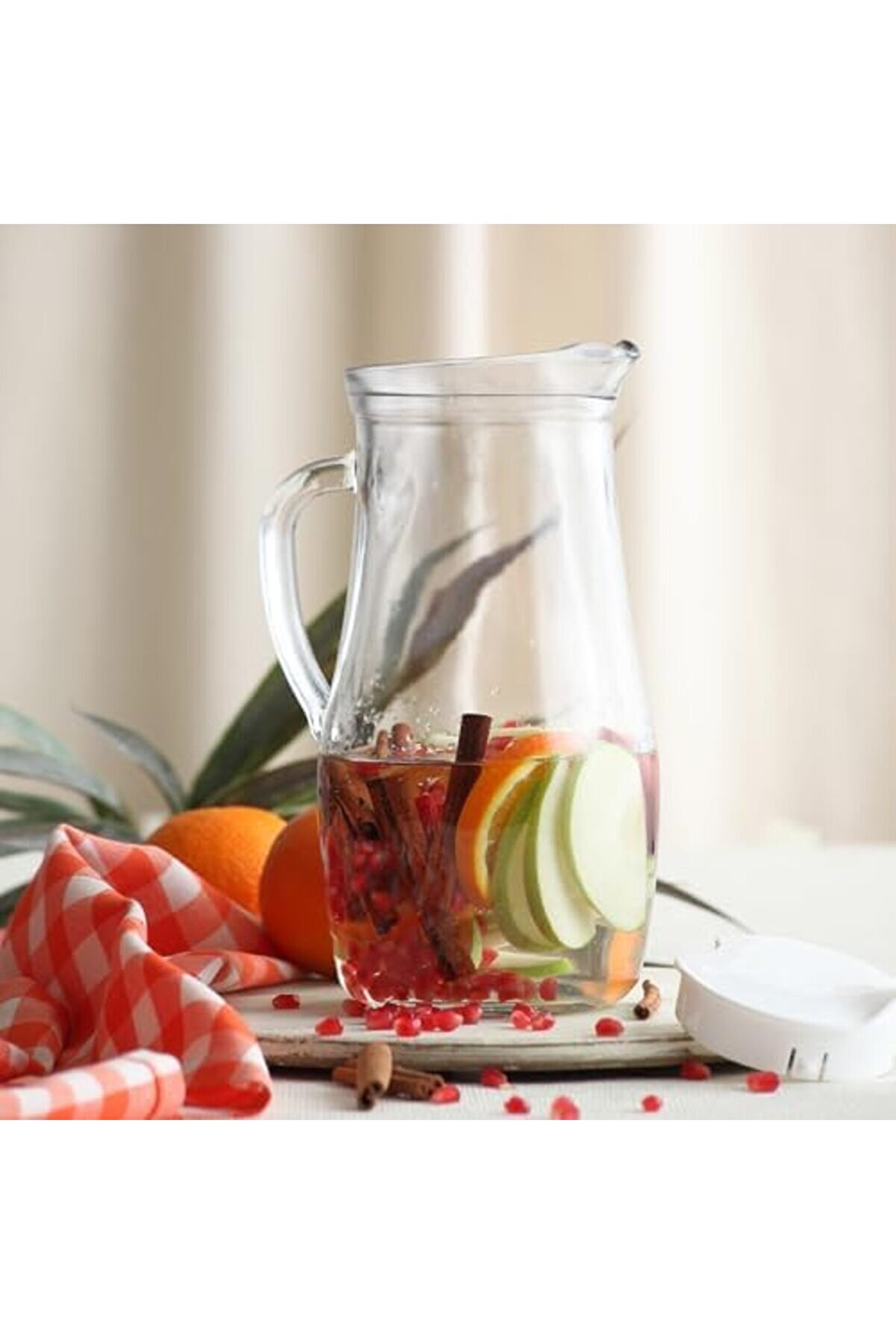 Shopverse Tekli̇ Sürahi̇, 1.8 L Haci̇m, Cam, Beyaz Trendfli̇ck 1014773