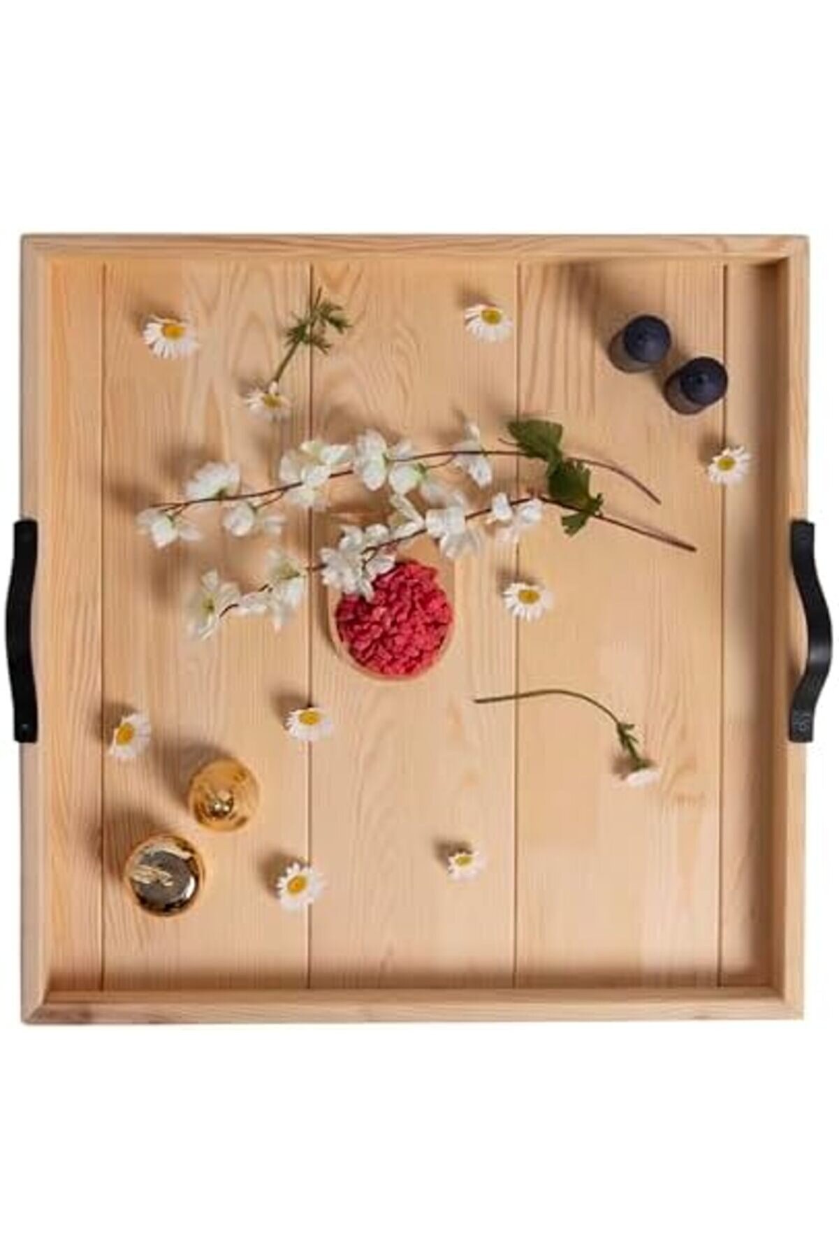 Shopverse Ahşap Servi̇s Ve Sunum Tepsi̇si̇ Ham Renk - 60X60 Cm Trendfli̇ck 1014773